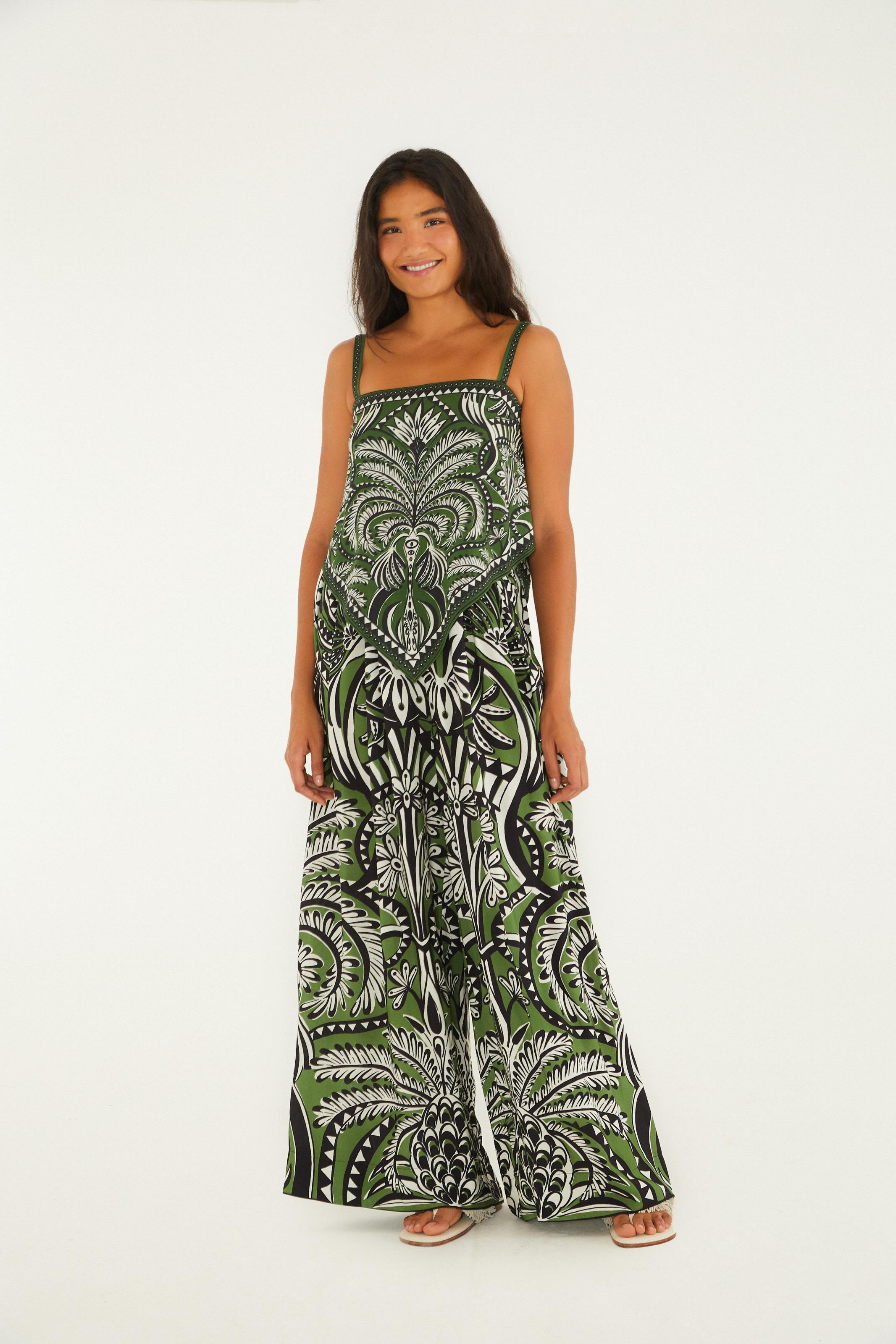 Calça Pantalona Estampada Balamana