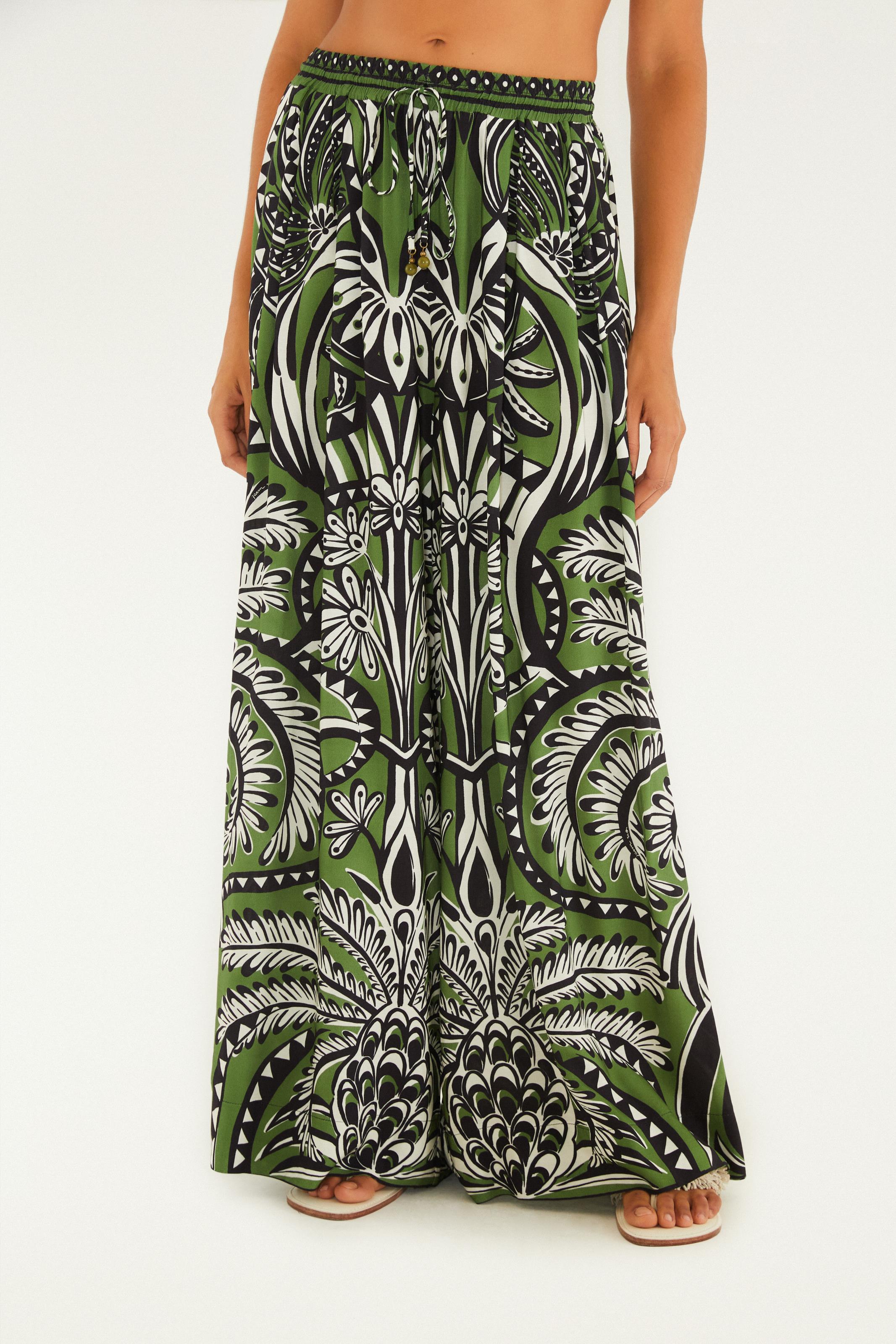 Calça Pantalona Estampada Balamana