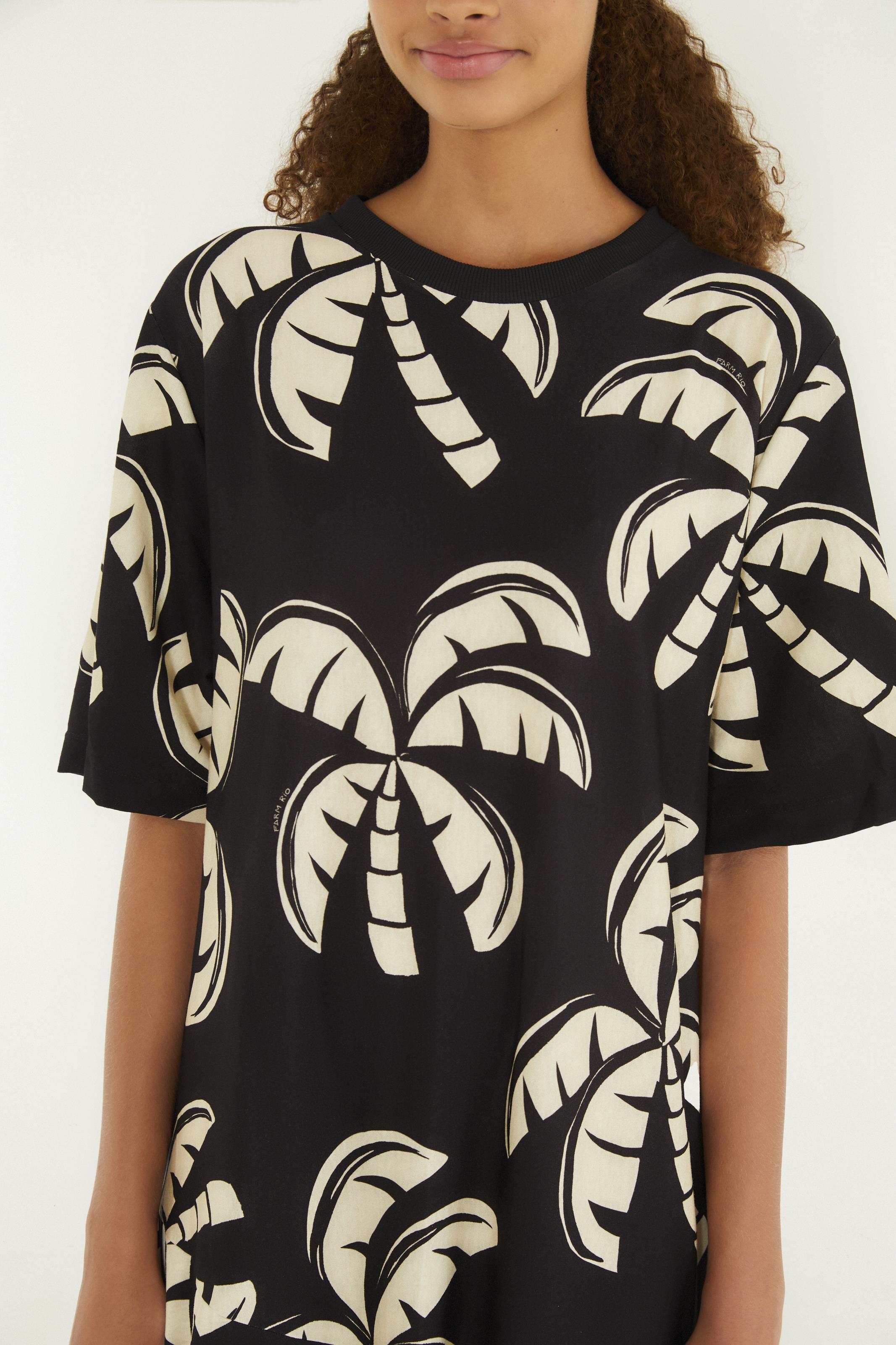 Vestido Midi Estampado Coqueirada