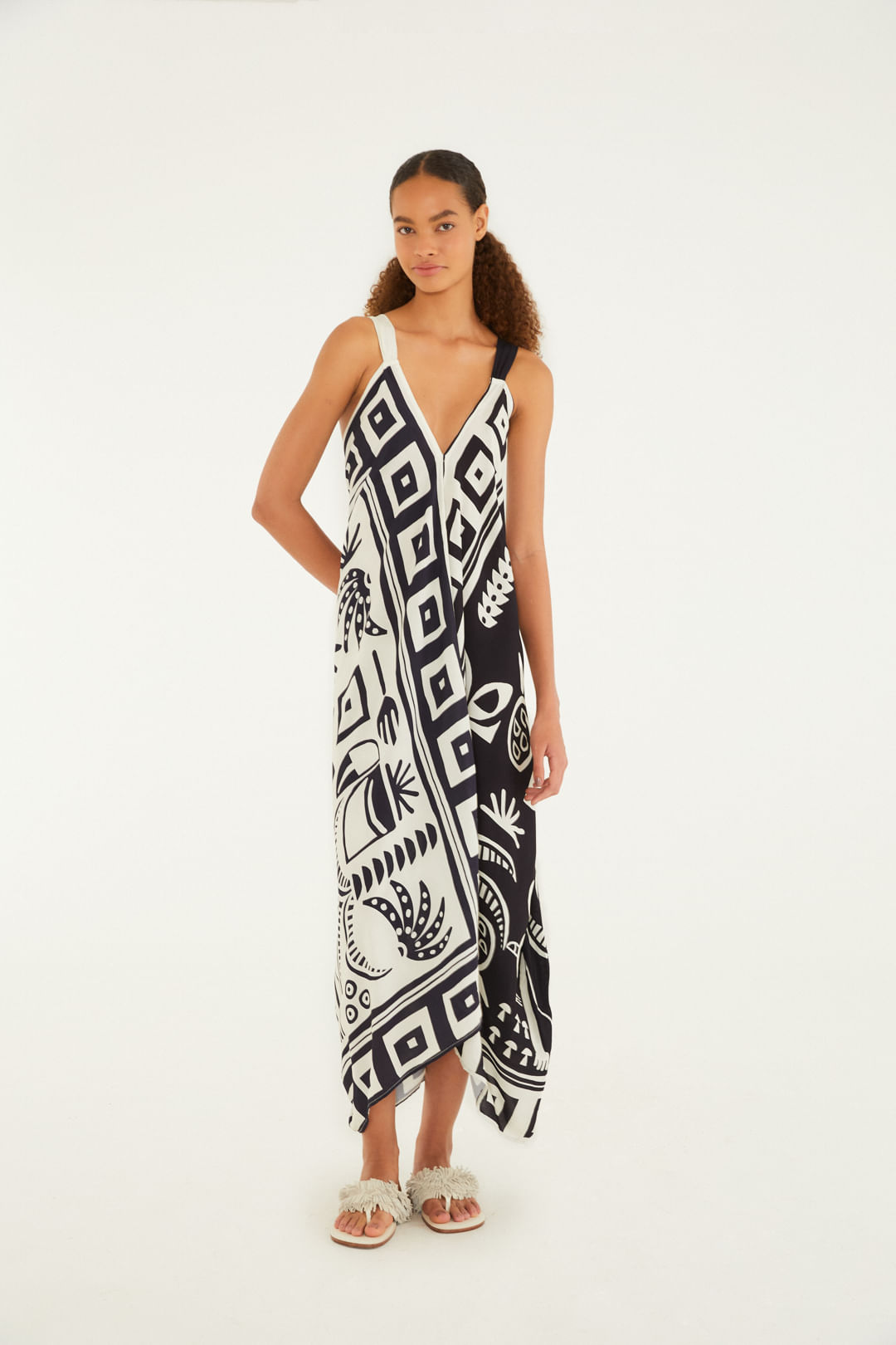 Vestido Cropped Estampado Lenço Tropicano