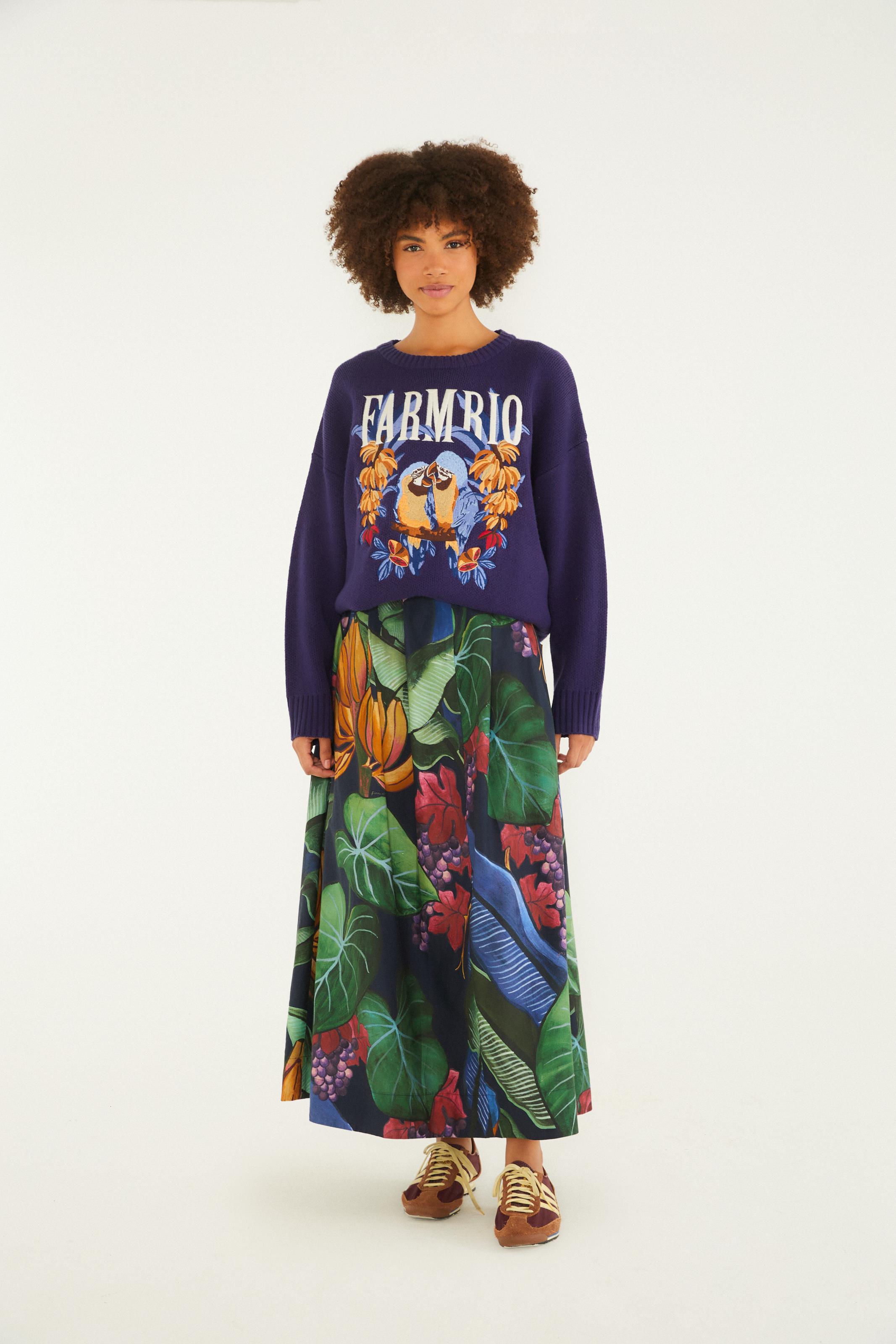 Saia Estampada Banana Uva