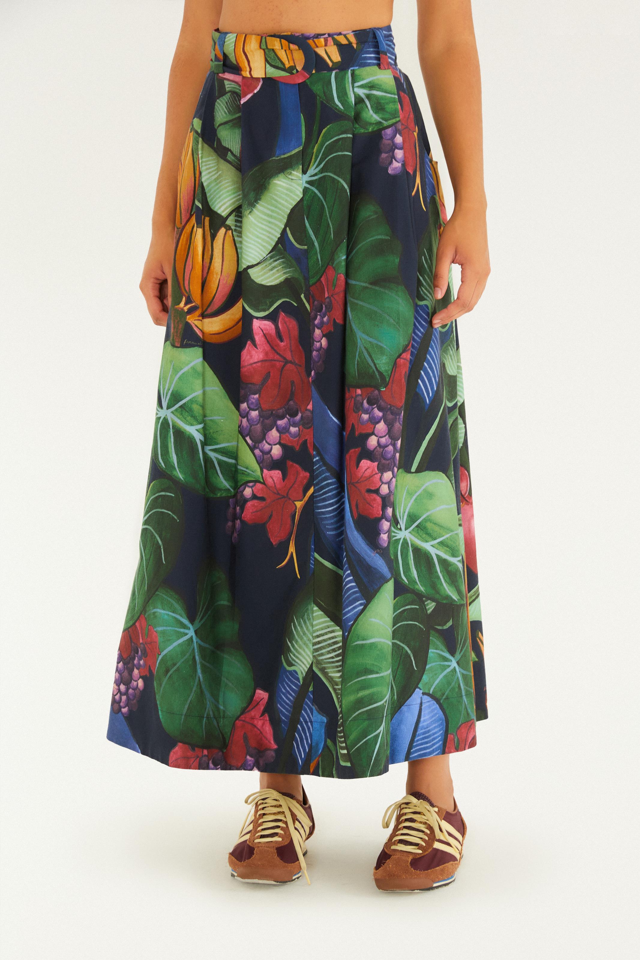 Saia Estampada Banana Uva