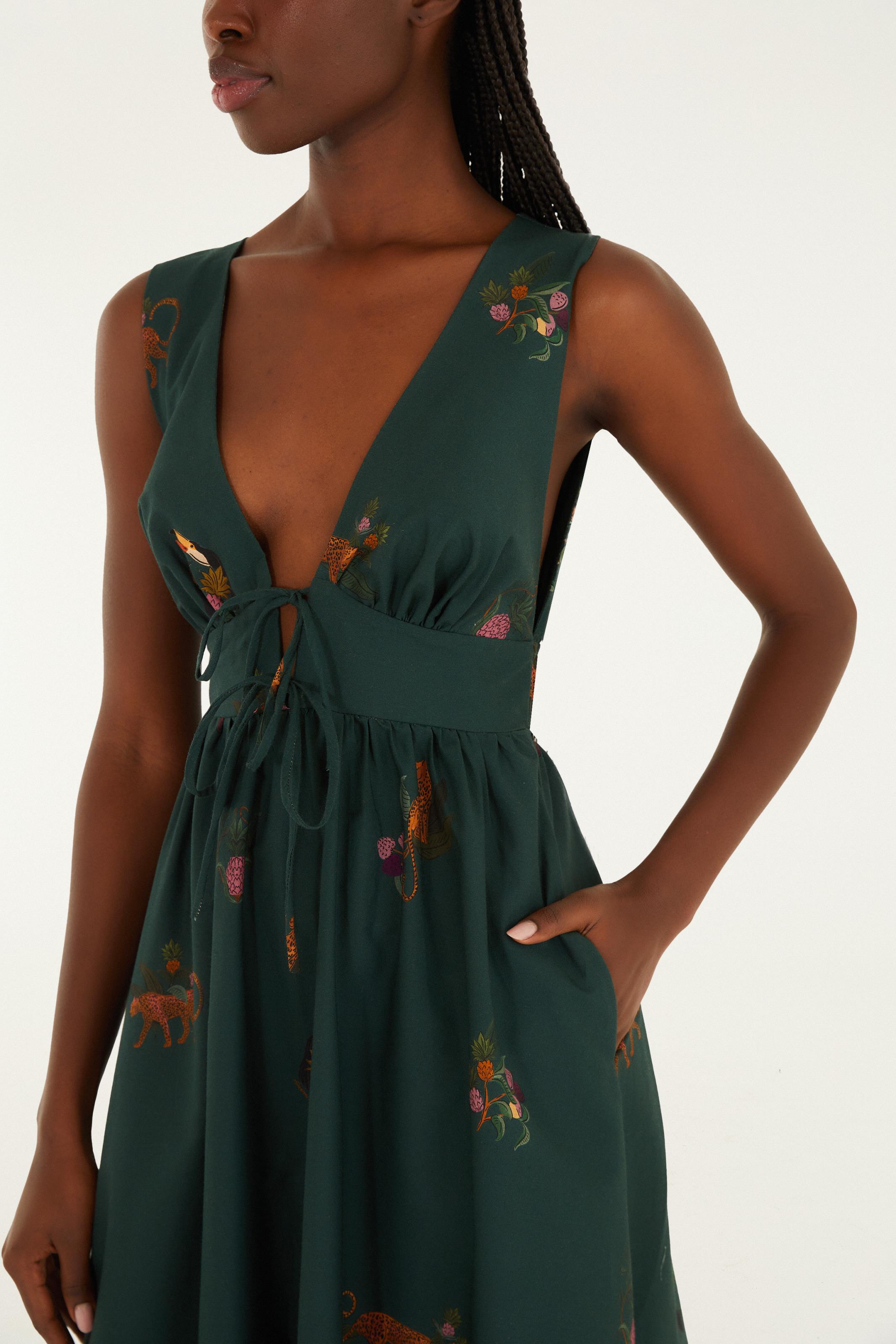 Vestido Longo Estampado Florestinha