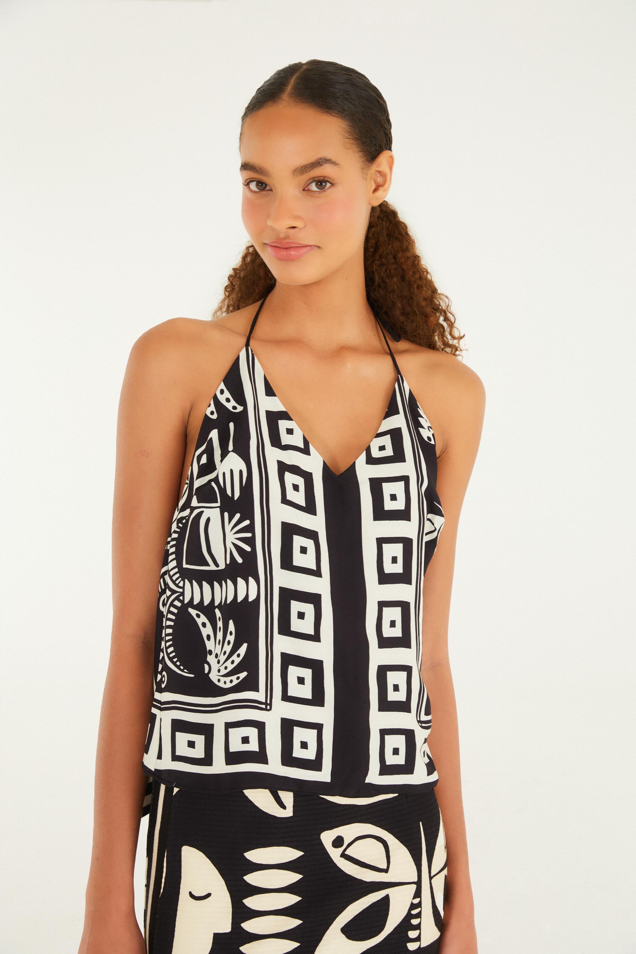 Regata Double Estampada Lenço Tropicano