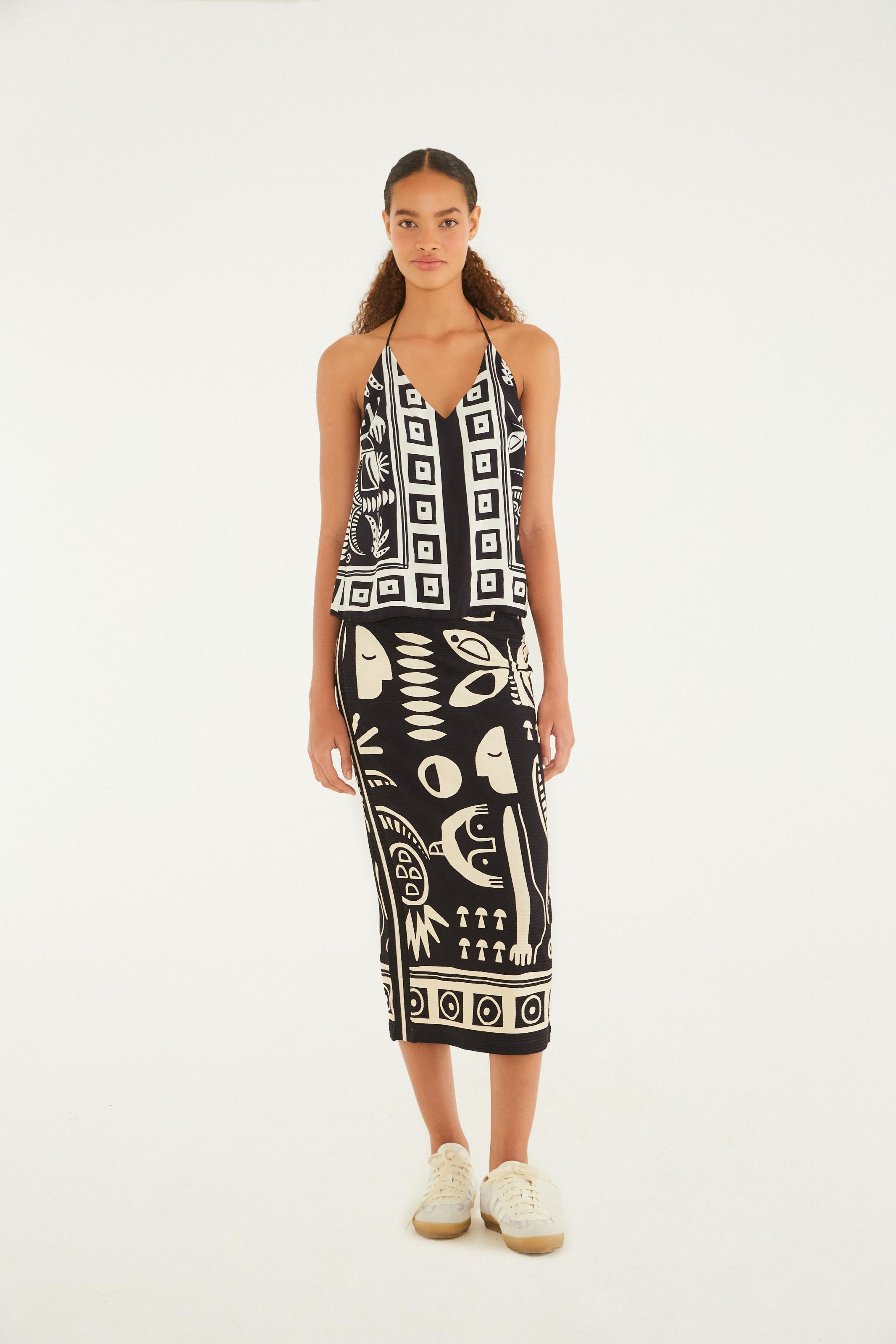 Regata Double Estampada Lenço Tropicano