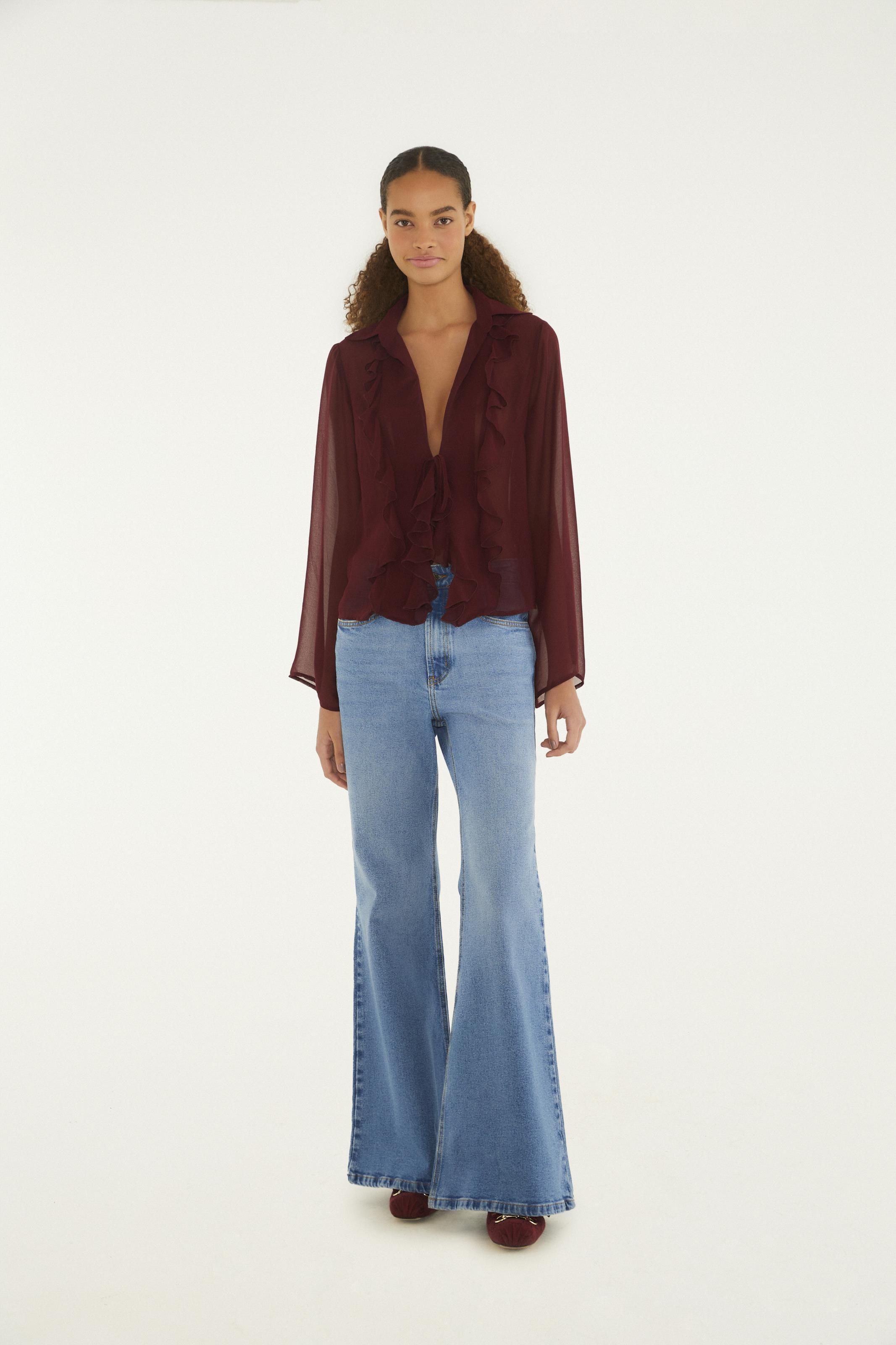 Calça Jeans Flare Alta