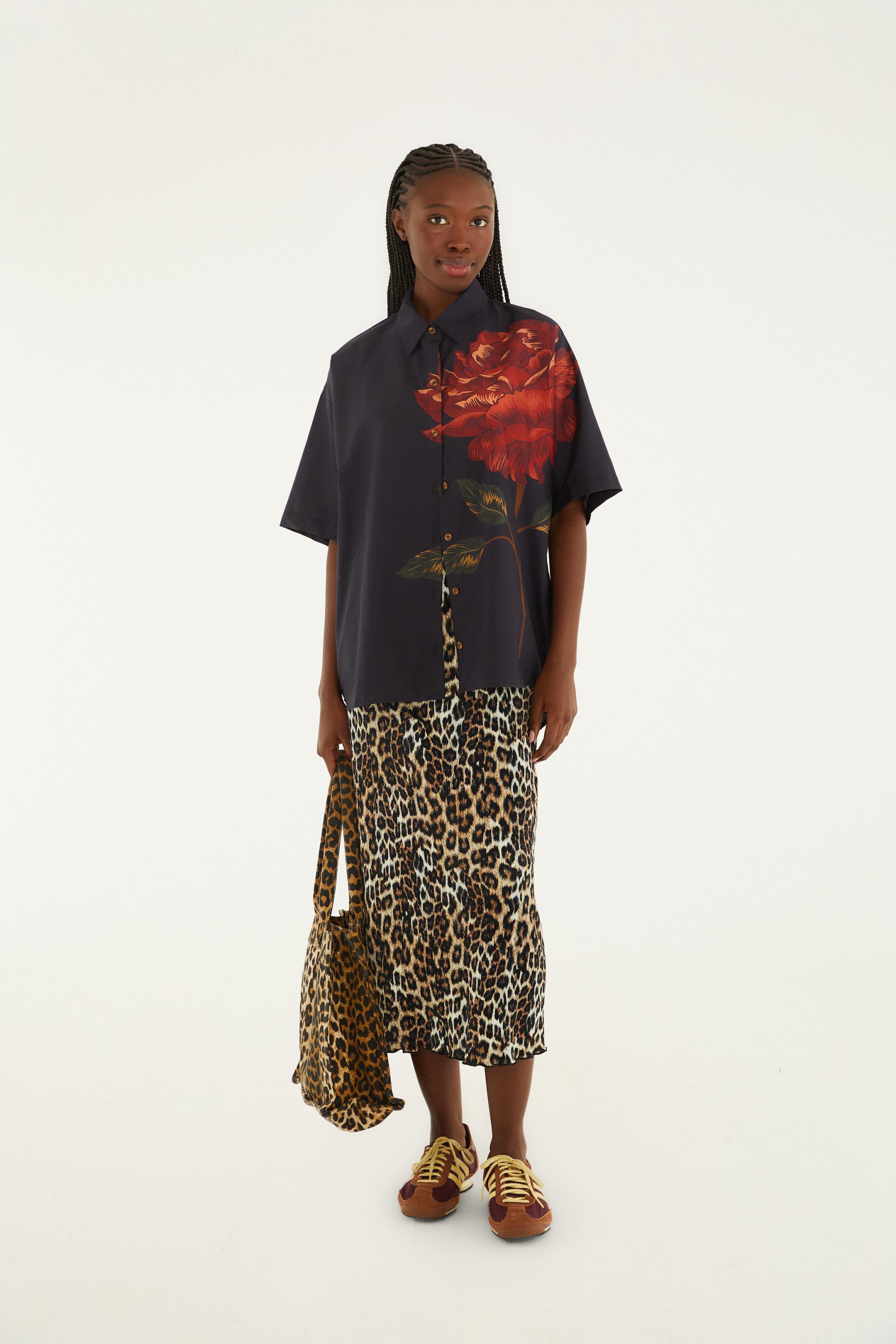 Camisa Estampada Flor Rosália