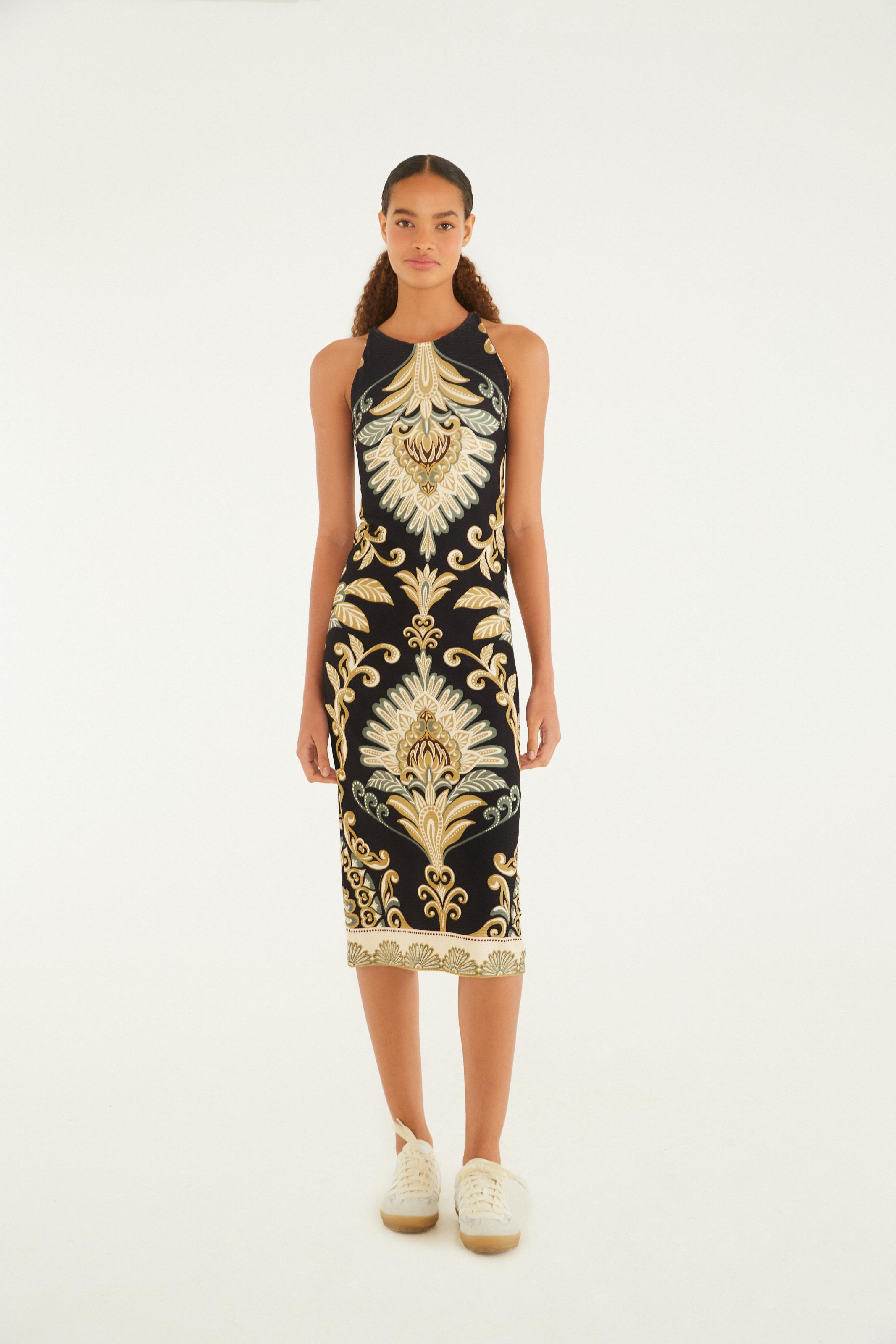 Vestido Midi Estampado Geórgia