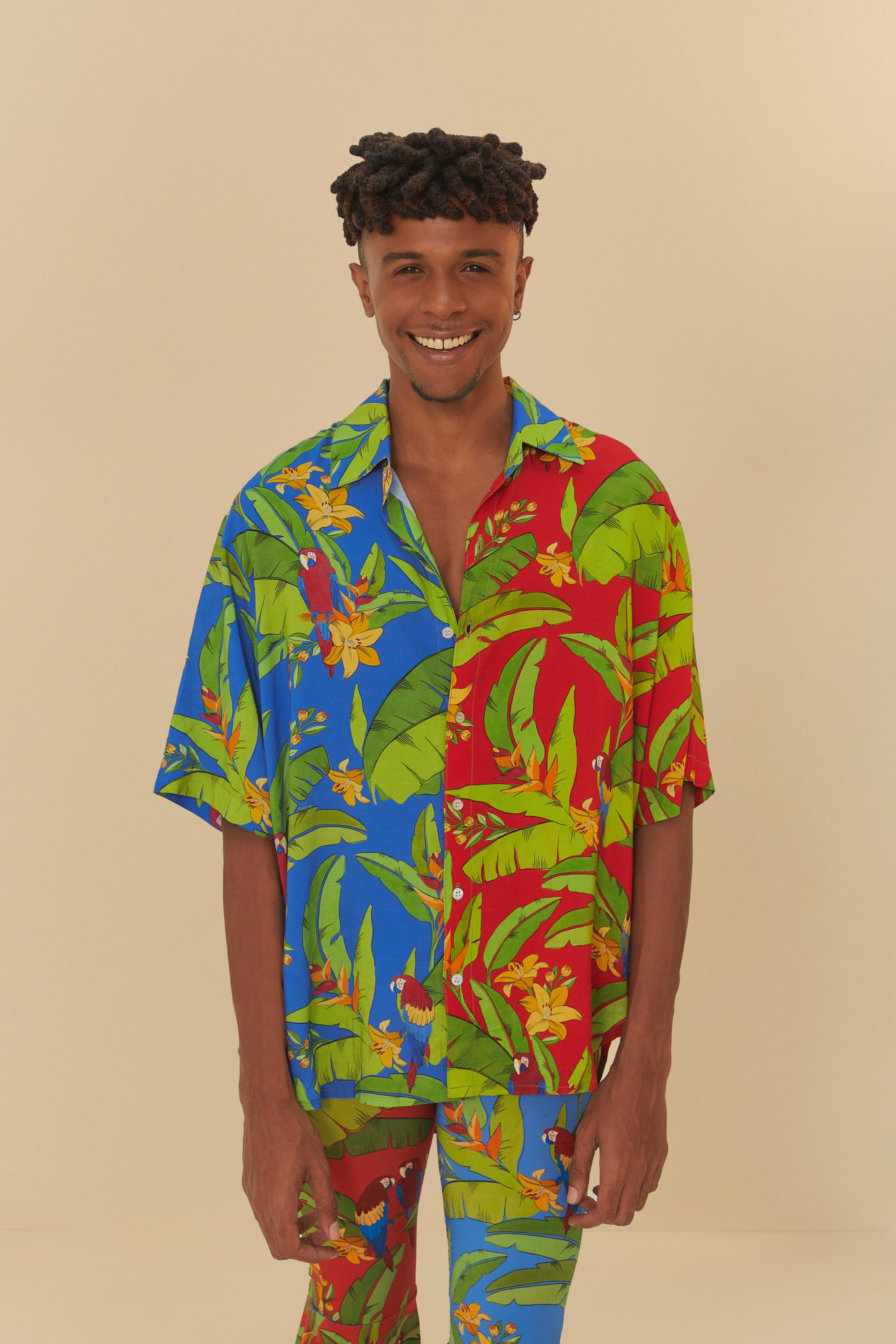 Camisa Uni Meiota Estampada Patch Frescor De Arara