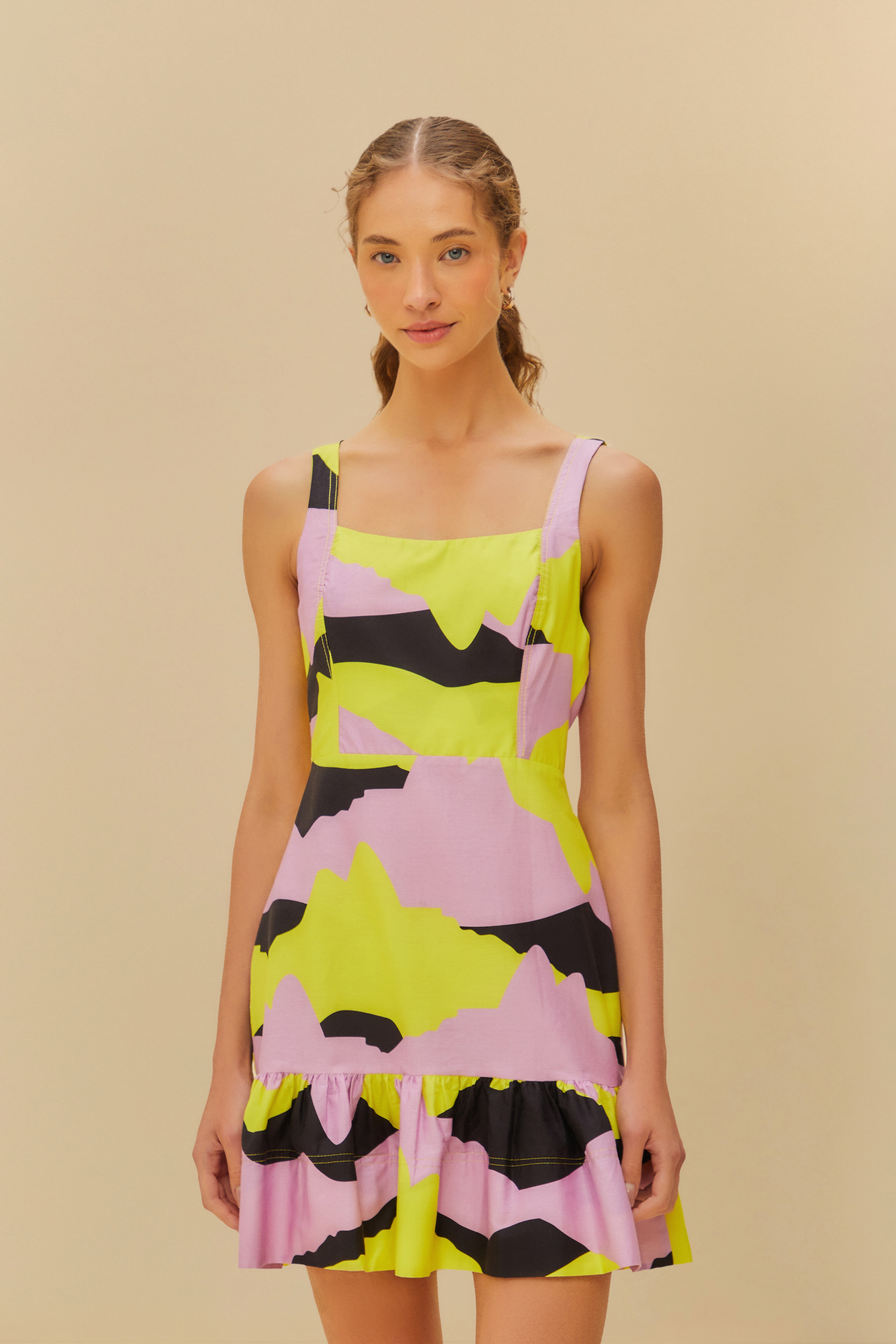 Vestido Curto Corset Estampado Dois Irmãos Isadora Gallas