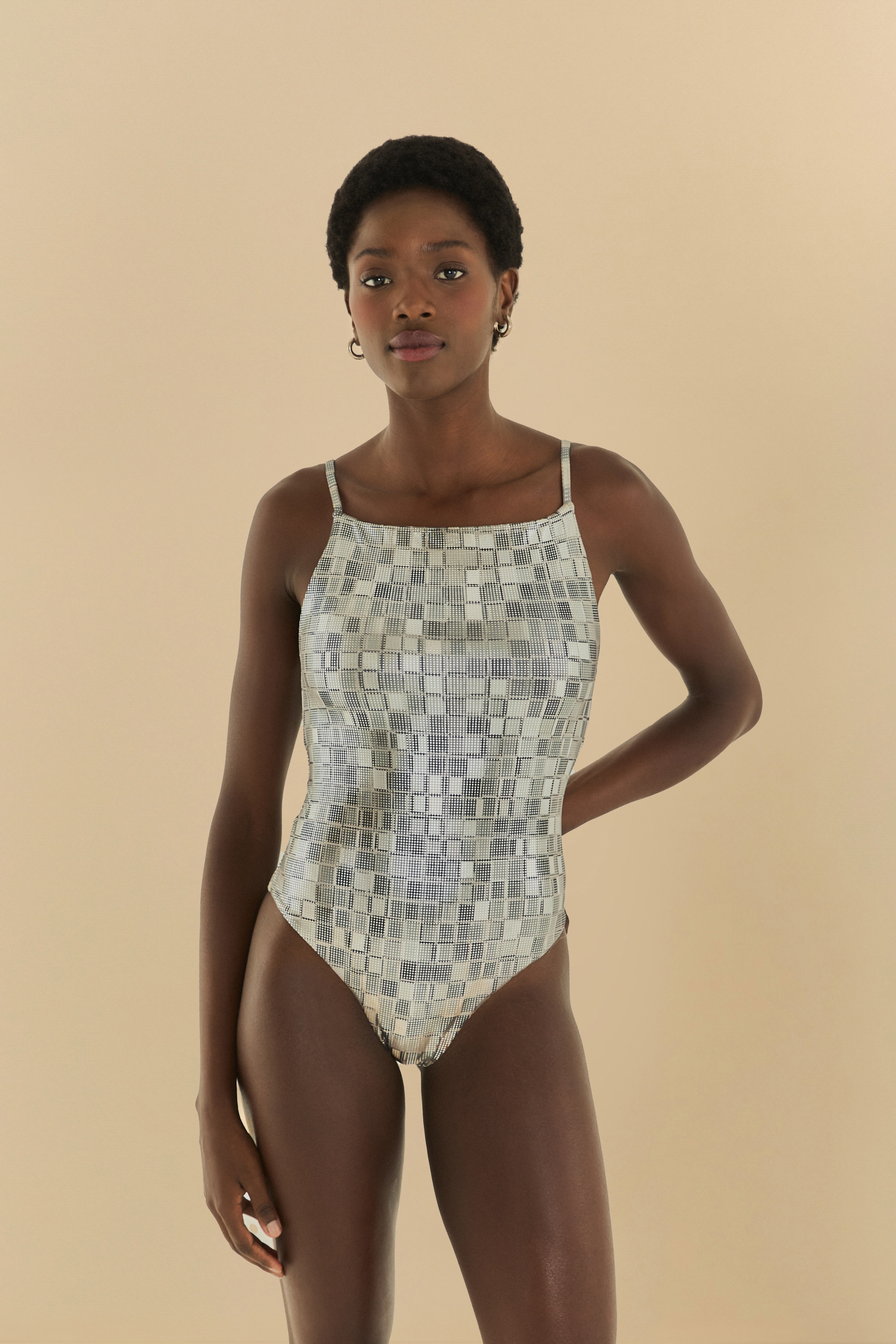 Maiô Estampado Disco Com Foil Isadora Gallas