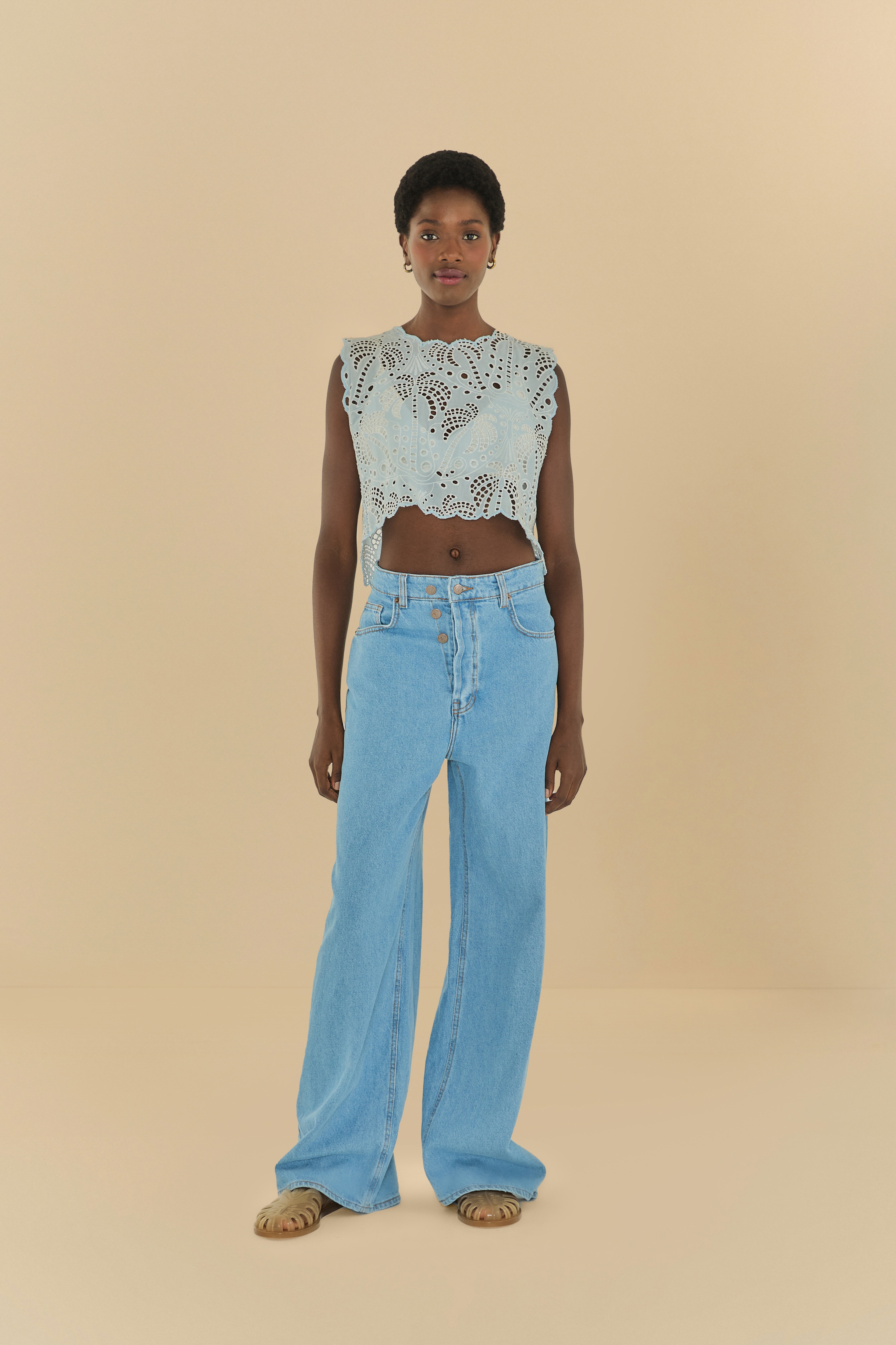 Calça Jeans Cintura Reversível