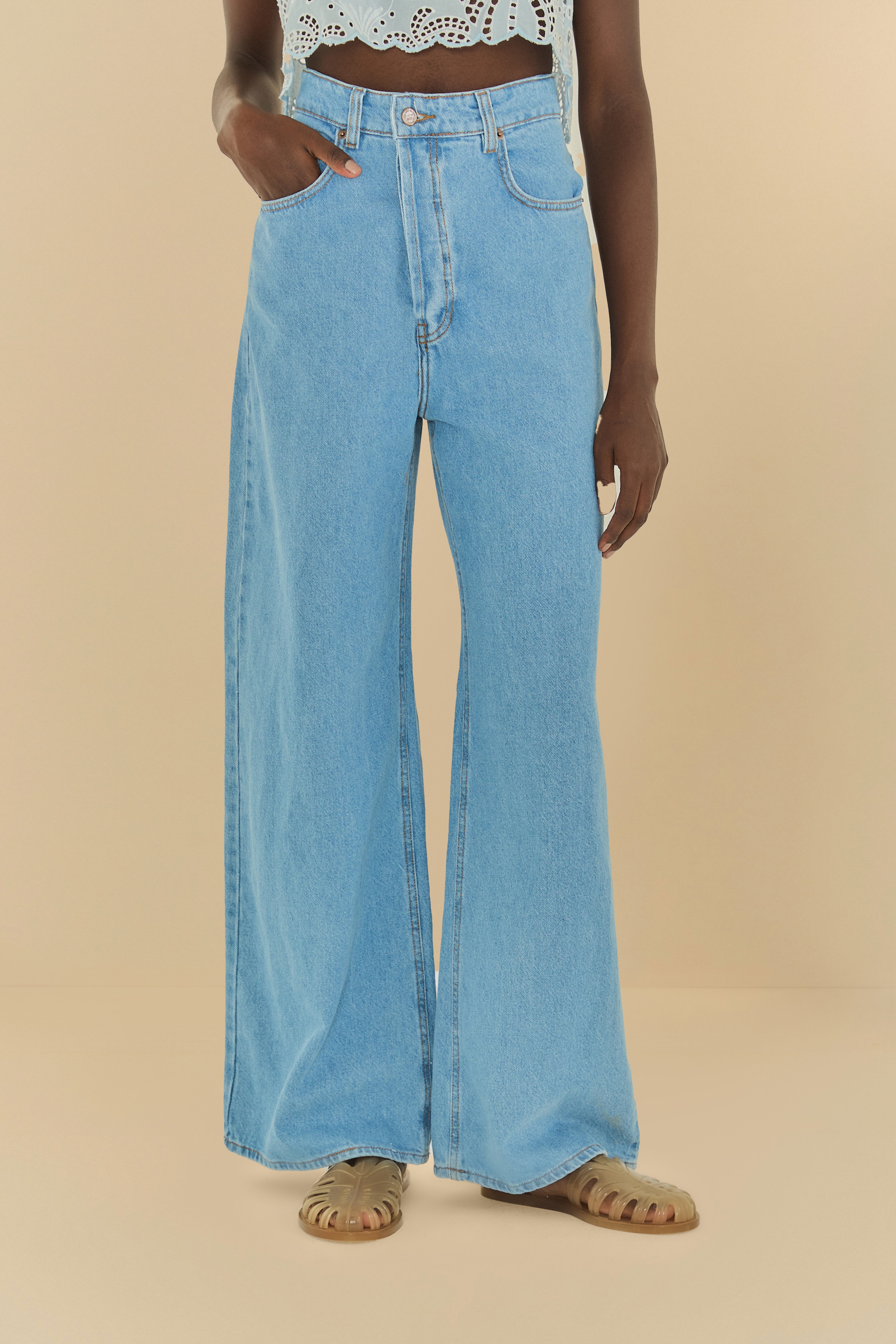 Calça Jeans Cintura Reversível