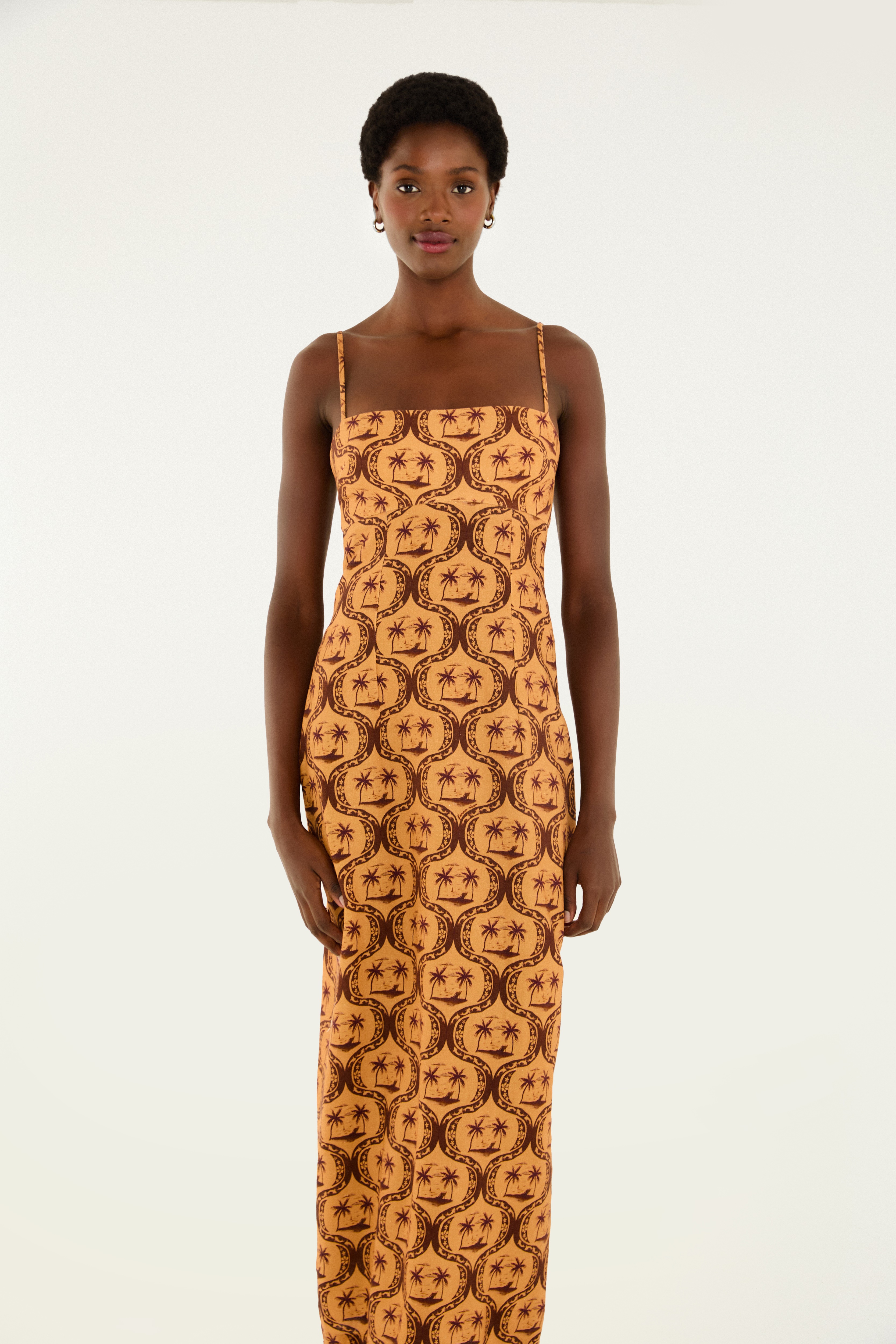 Vestido Alcinhas Estampado Lembrança De Verão