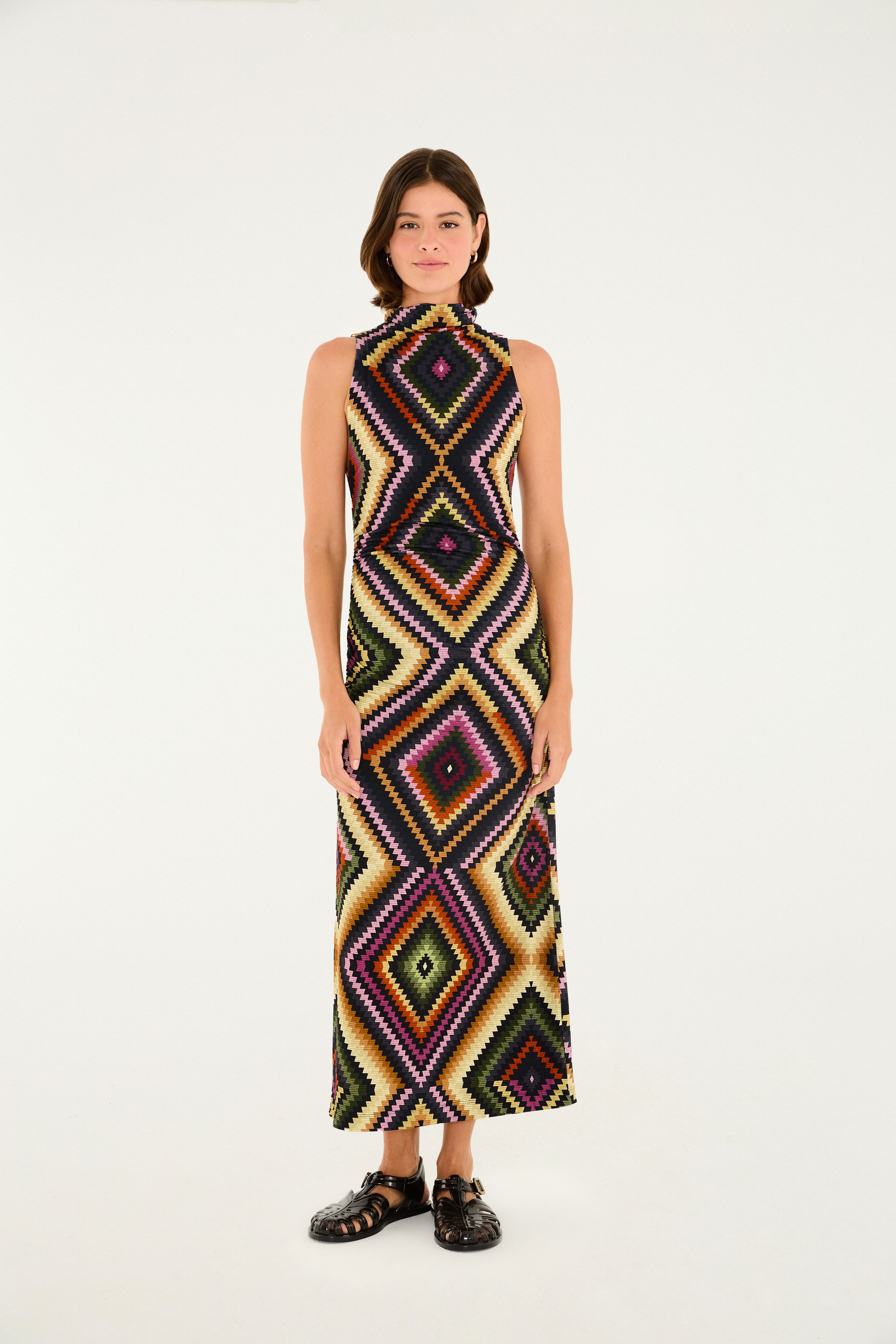 Vestido Midi Estampado Pretti