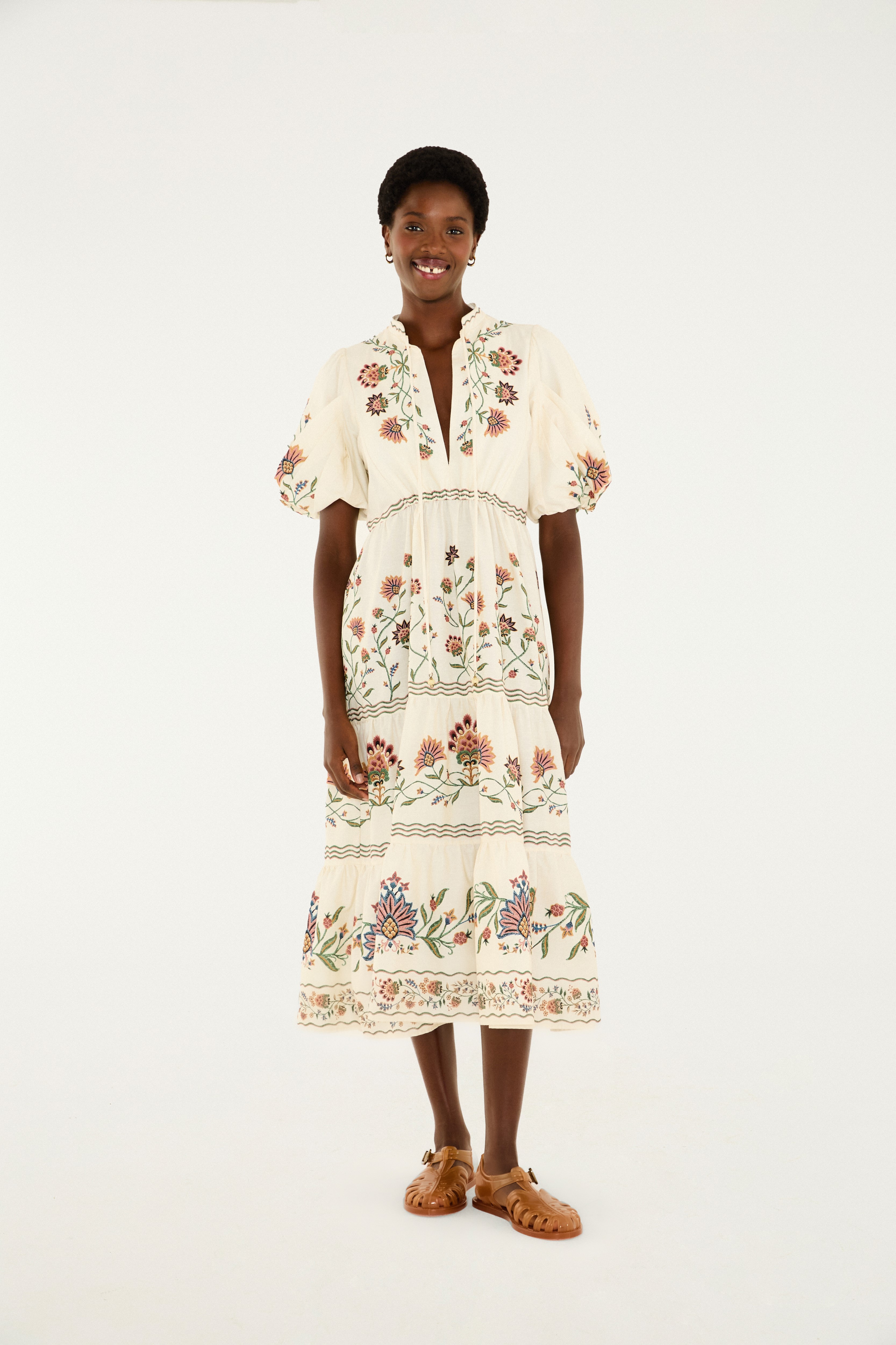 Vestido Marias Estampado Jardim Maravilhoso