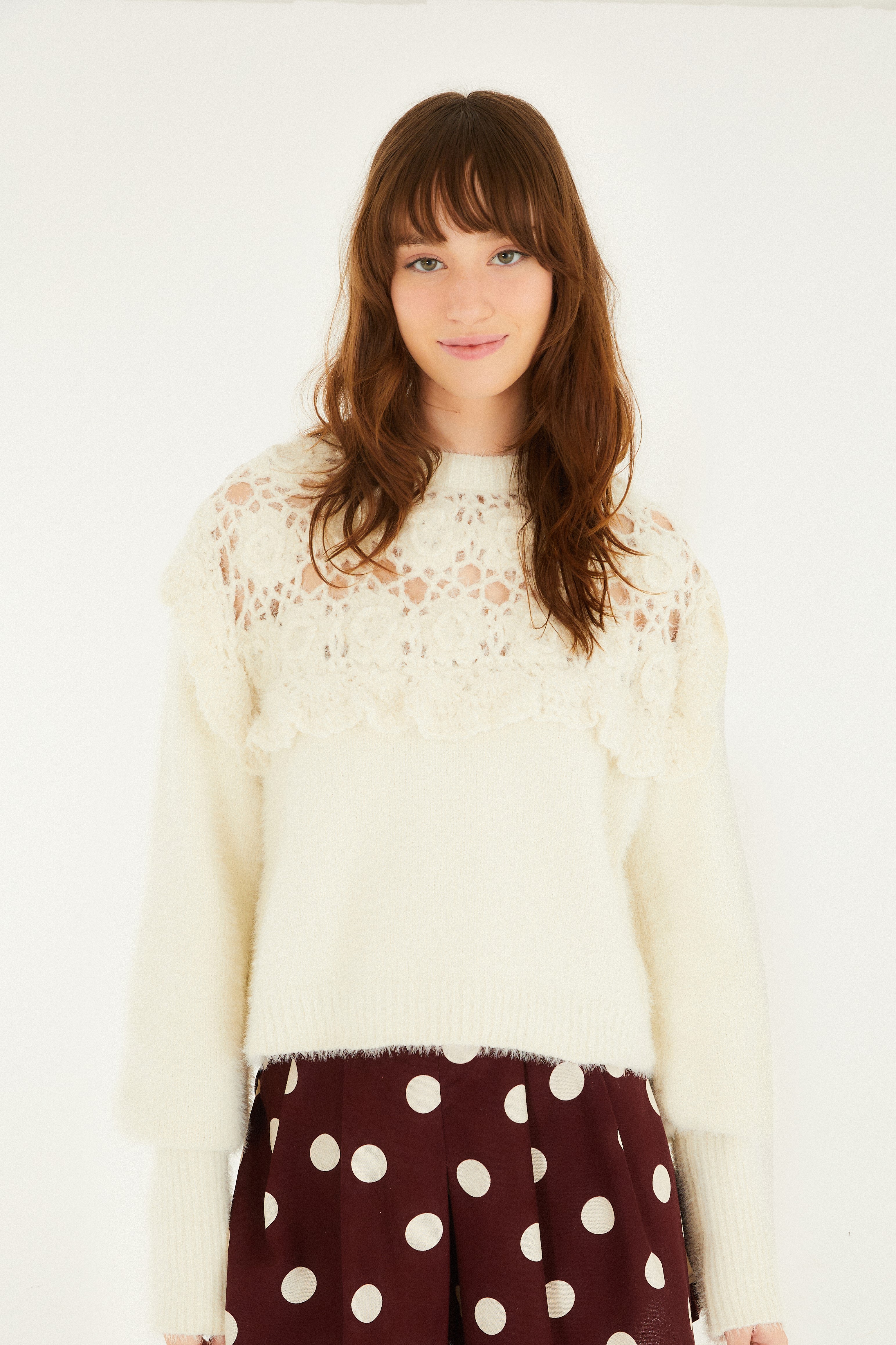 Pull Tricot Artesanal Pala Crochê