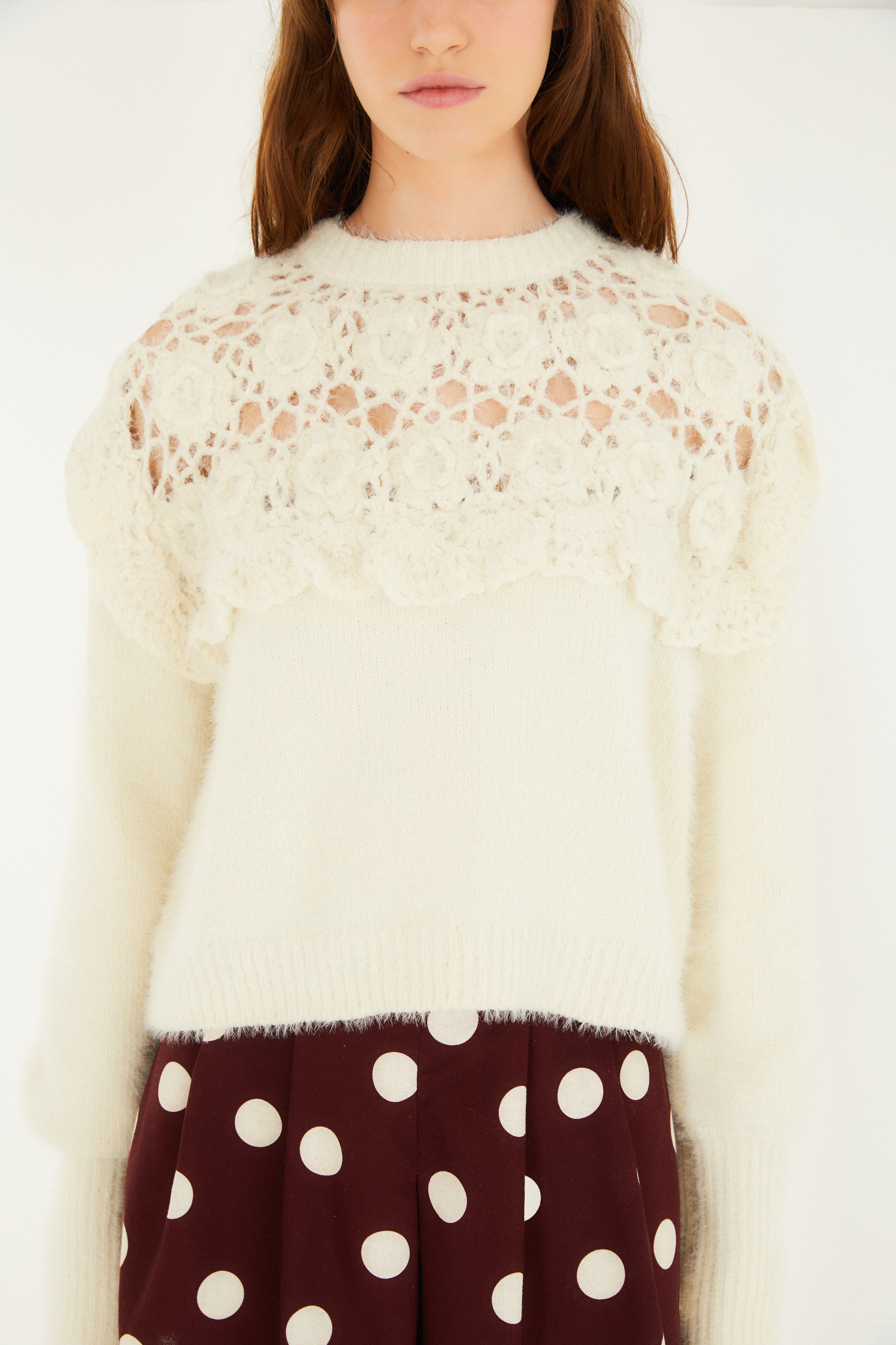 Pull Tricot Artesanal Pala Crochê