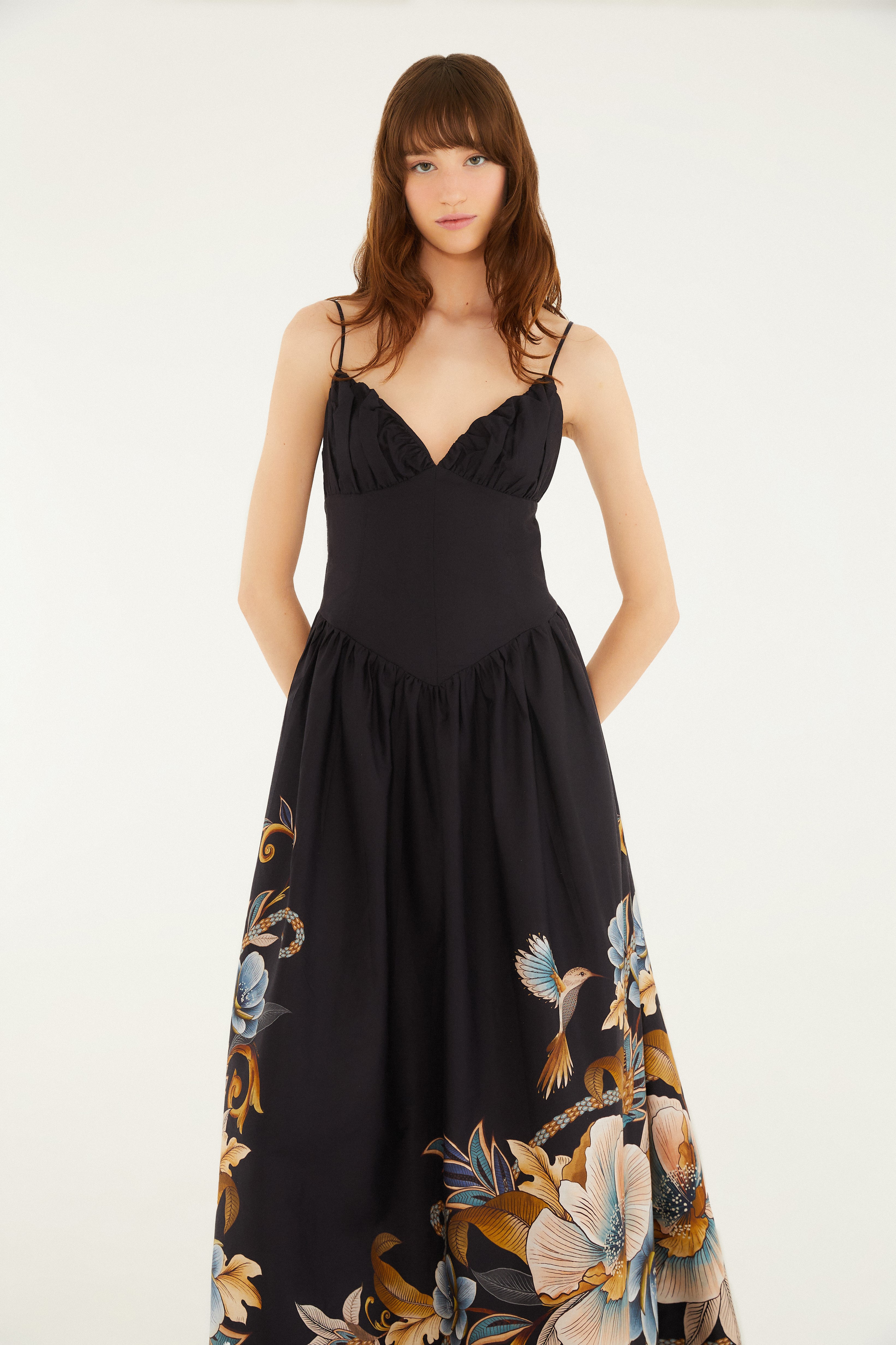 Vestido Cropped Estampado Jardim Real