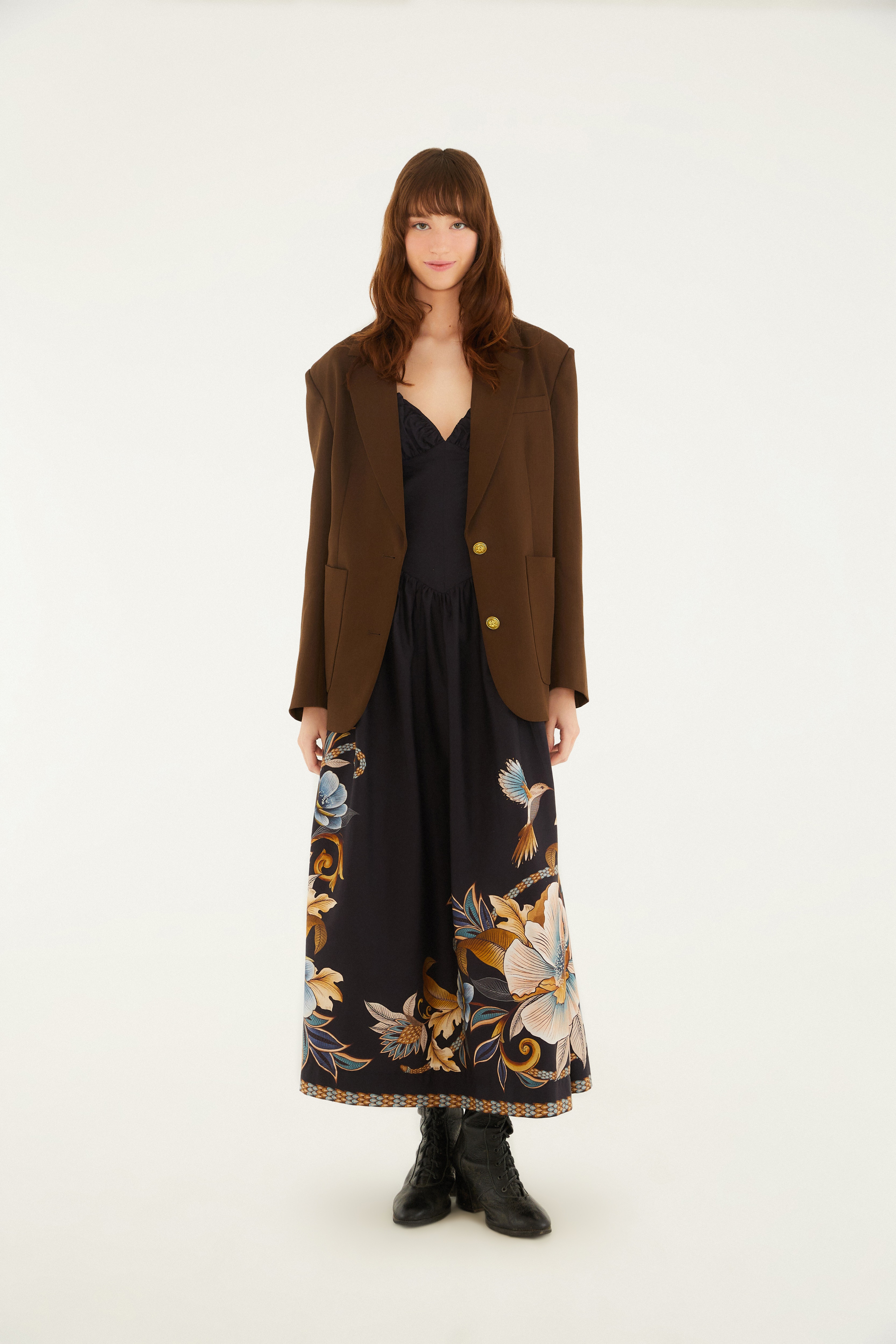 Vestido Cropped Estampado Jardim Real