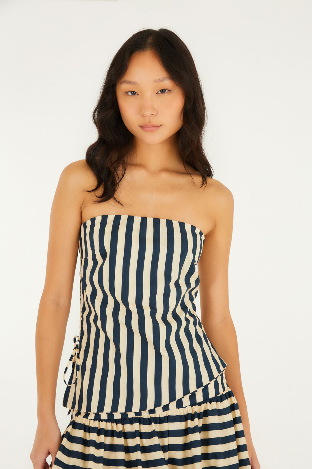 Blusa Sem Alça Listra