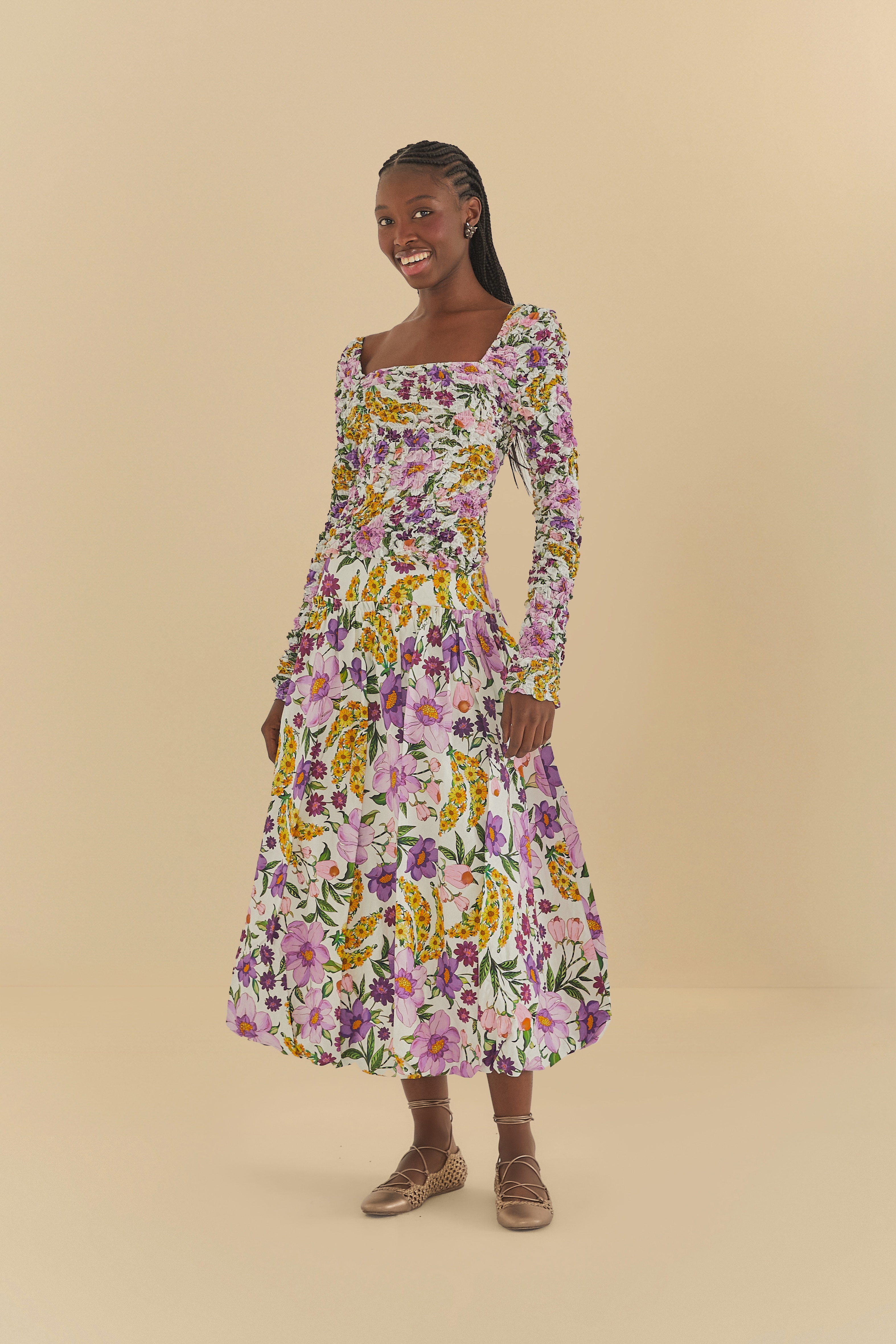 Saia Estampada Banana Flor