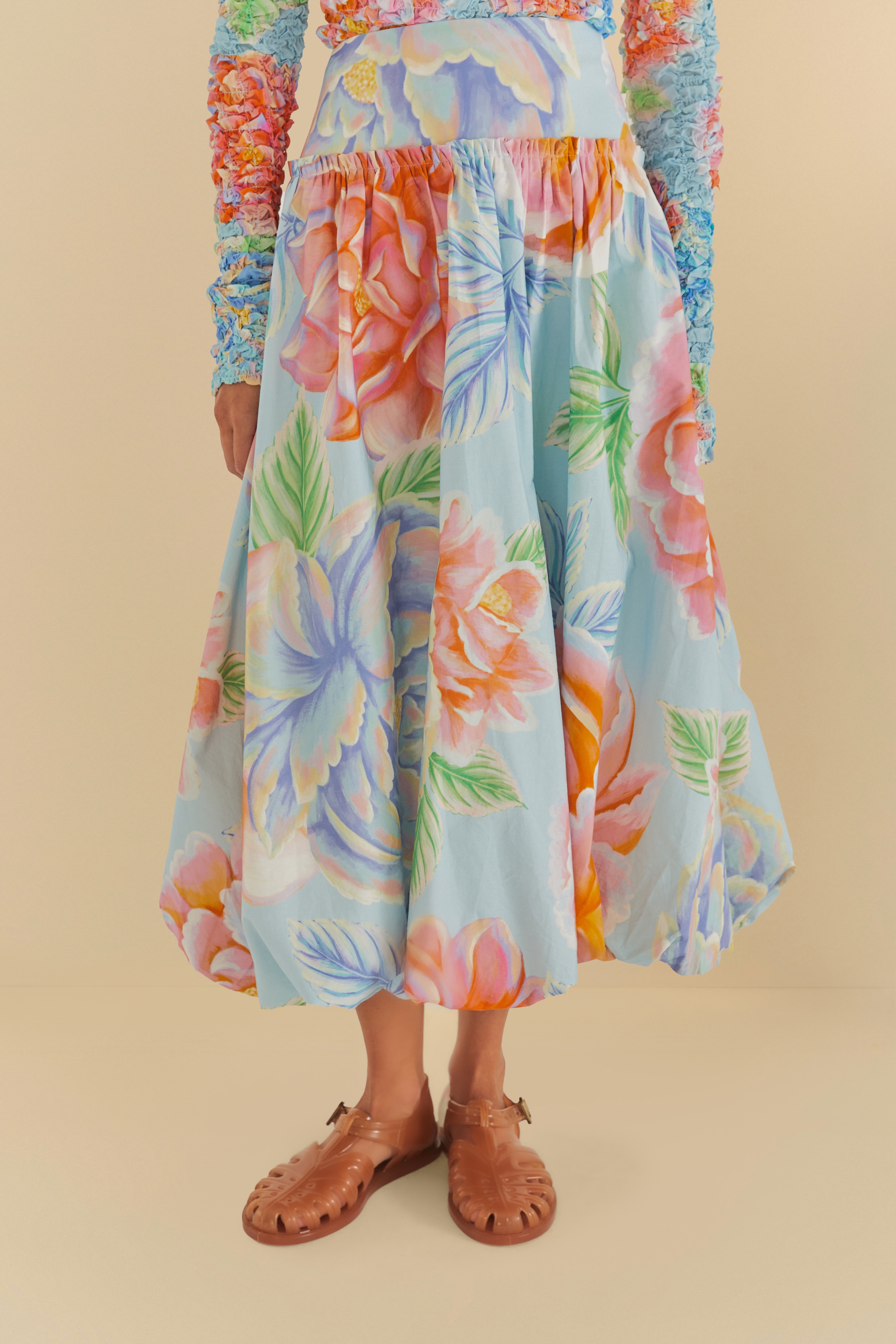 Saia Balonê Estampada Floral Sofia