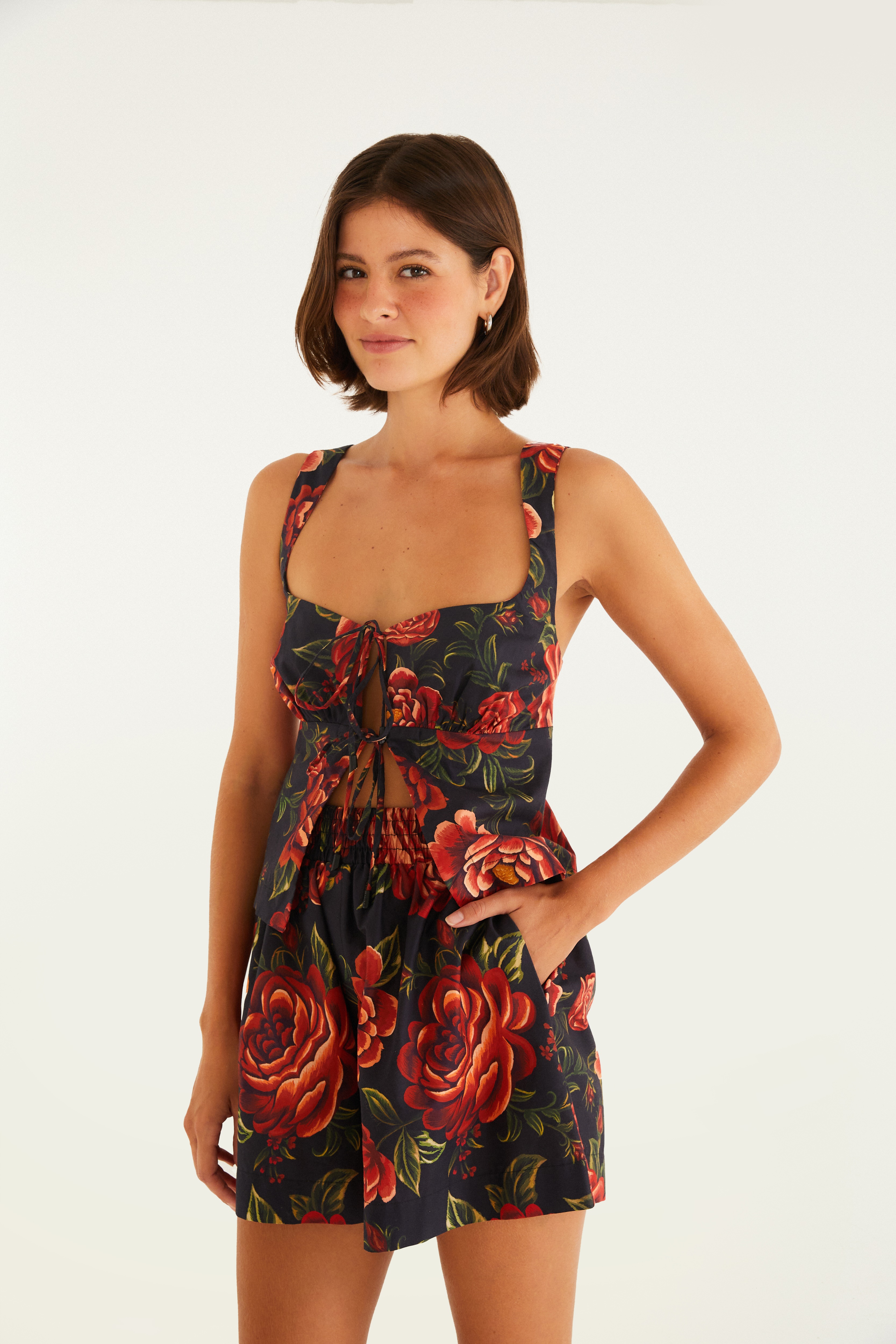 Short Samba Canção Estampado Rosália