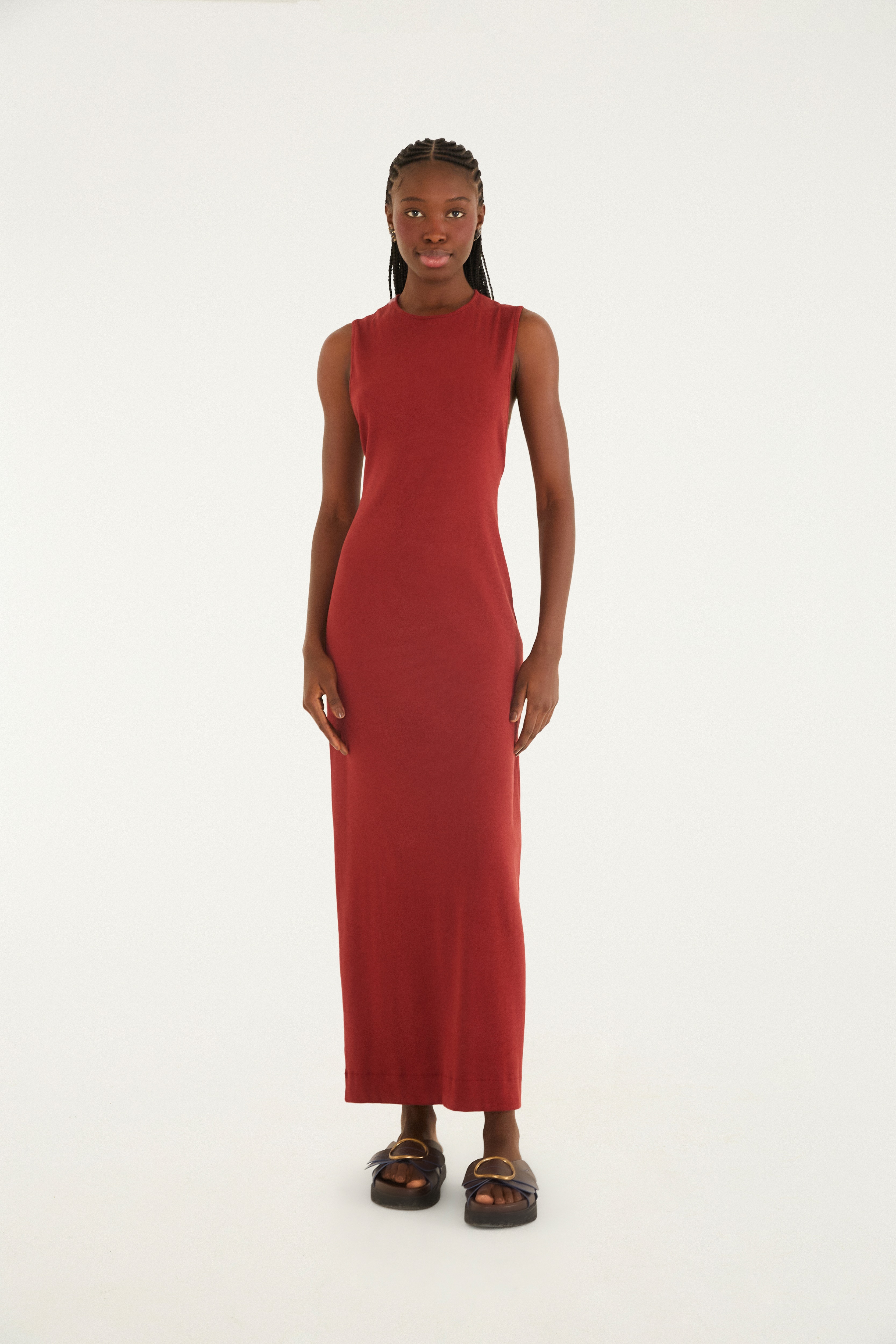 Vestido Rib Decote Costas
