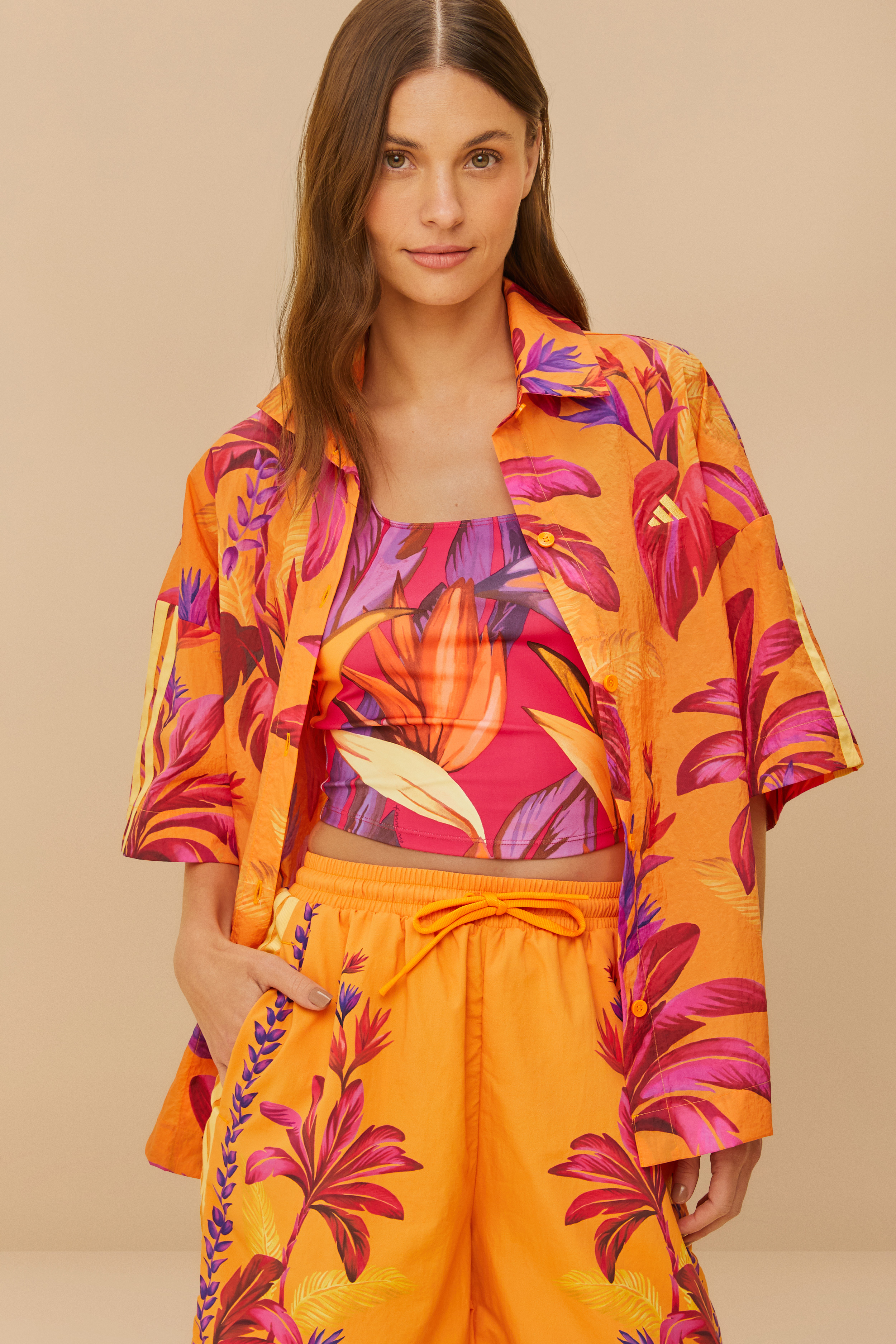 Camisa Adidas Tropical Breeze Laranja