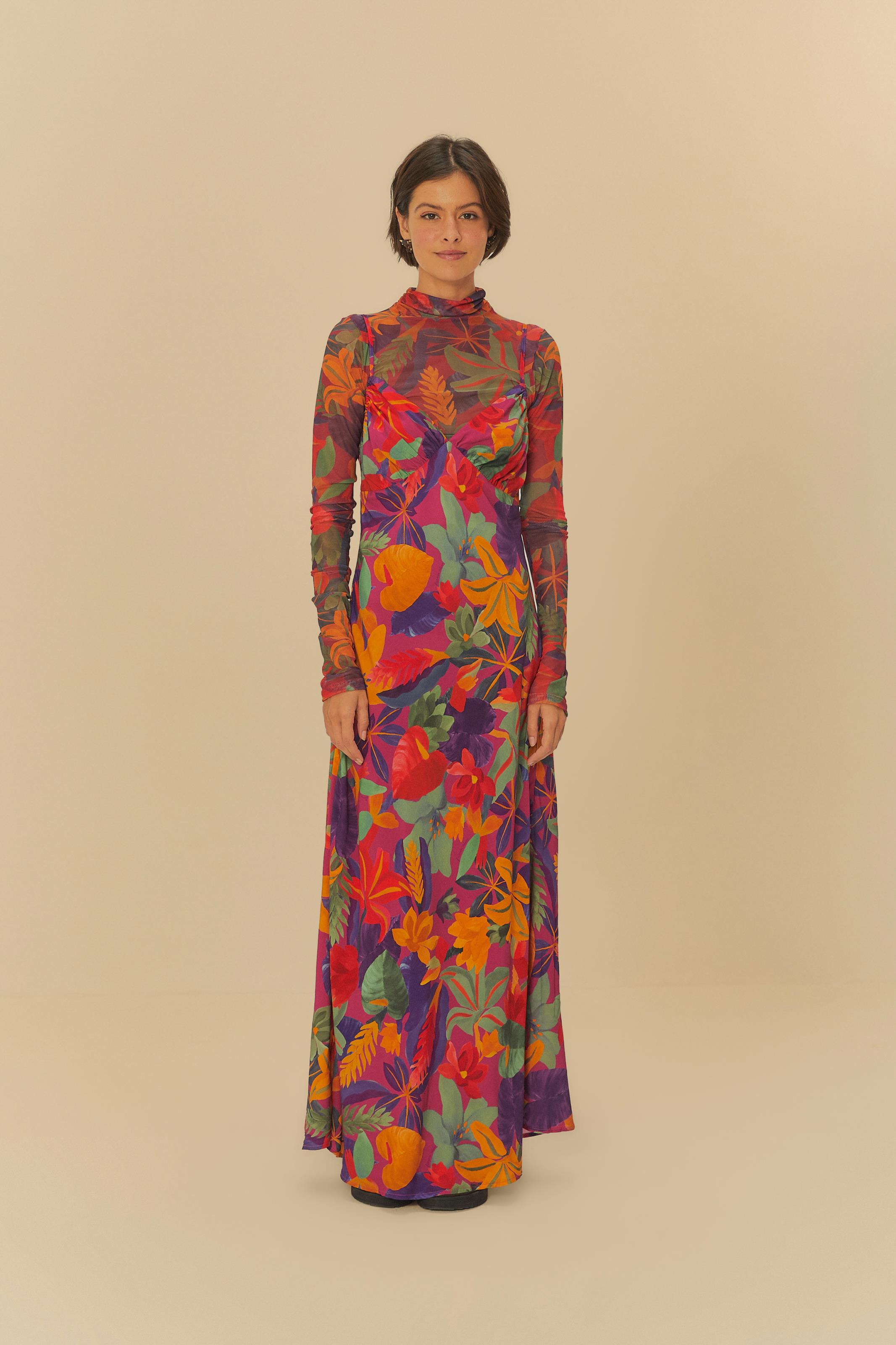 Vestido Estampado Floral Tropical
