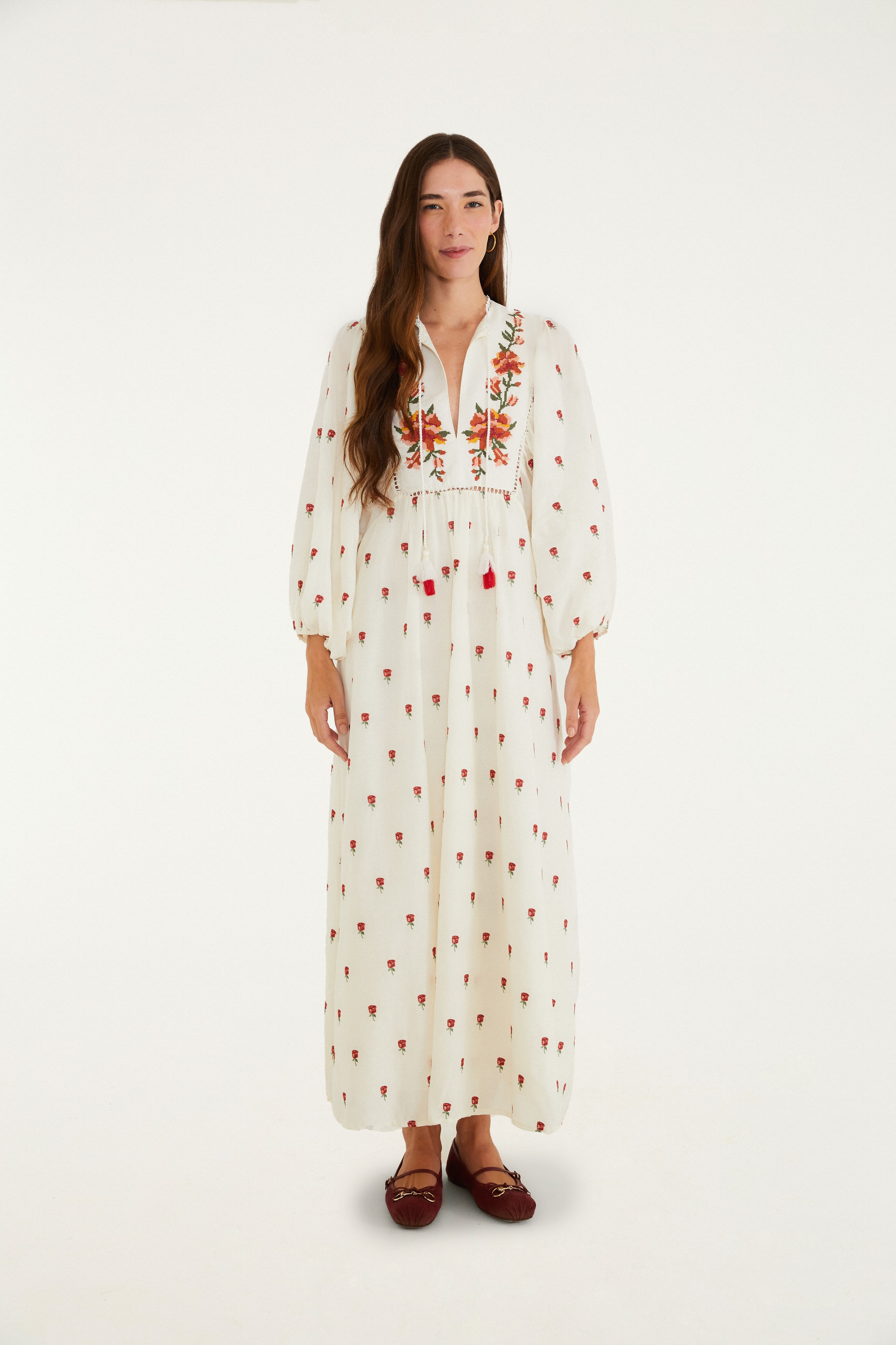 Vestido Bata Artesanal Bordado