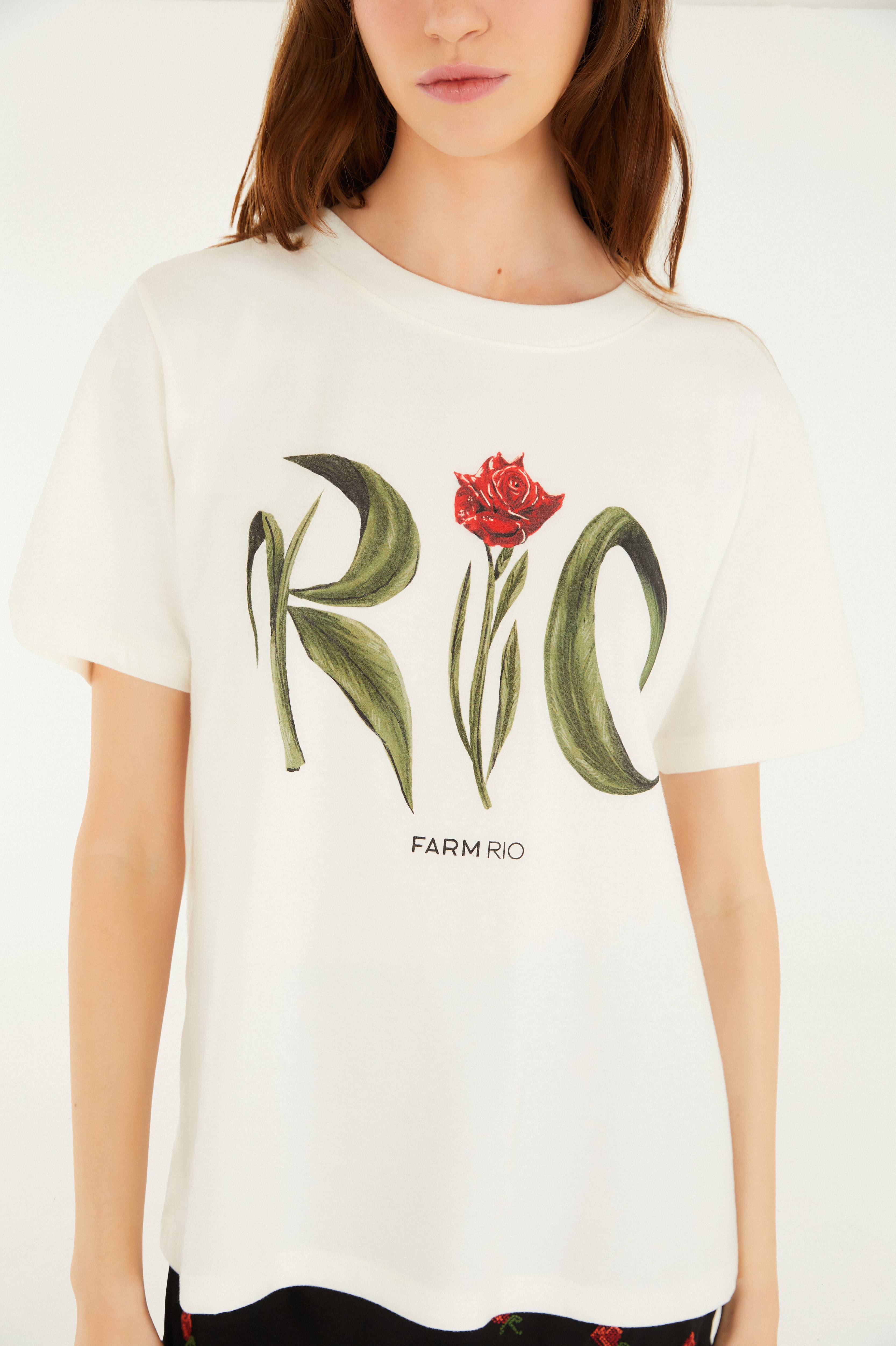 T-Shirt Fit Rio Flor Off White