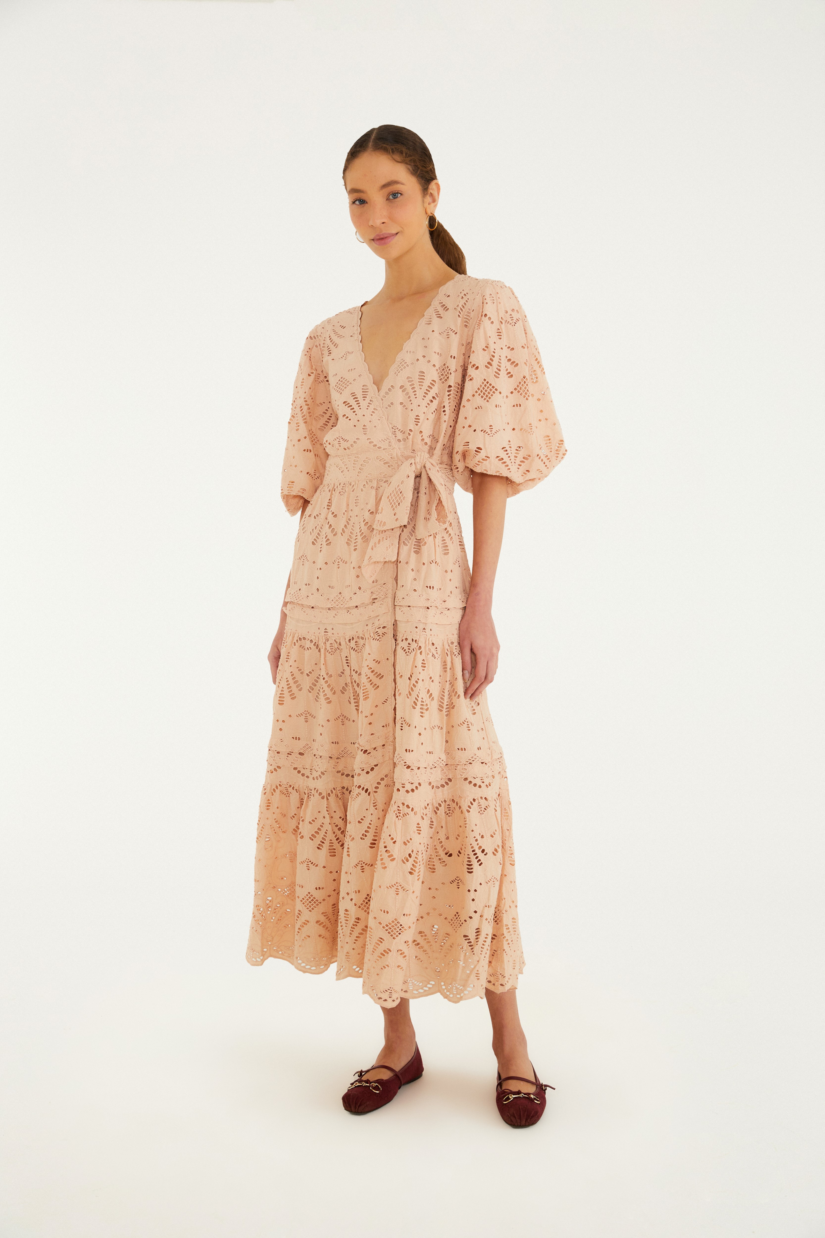 Vestido Laise Transpassado Vitória Régia