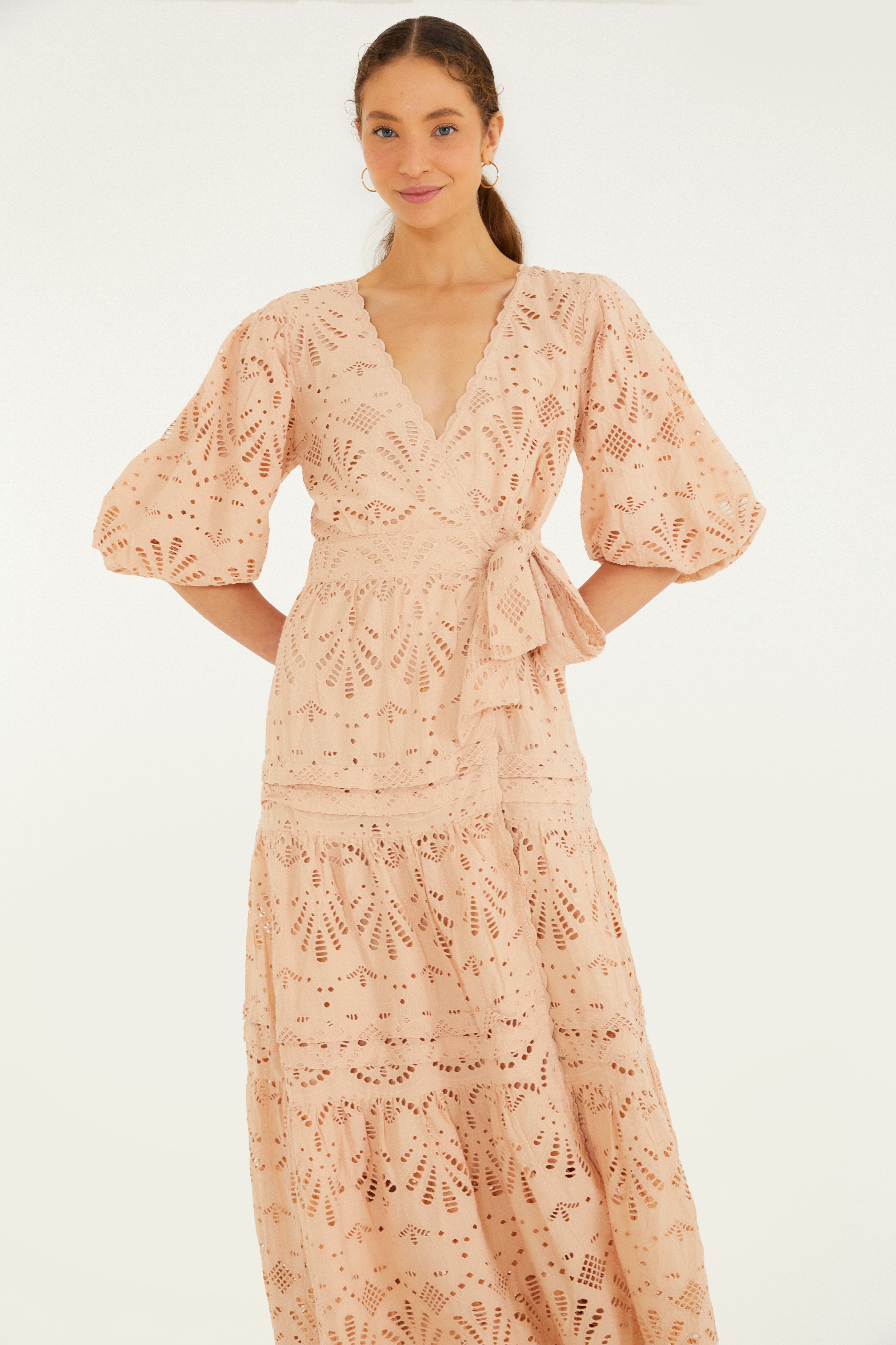 Vestido Laise Transpassado Vitória Régia