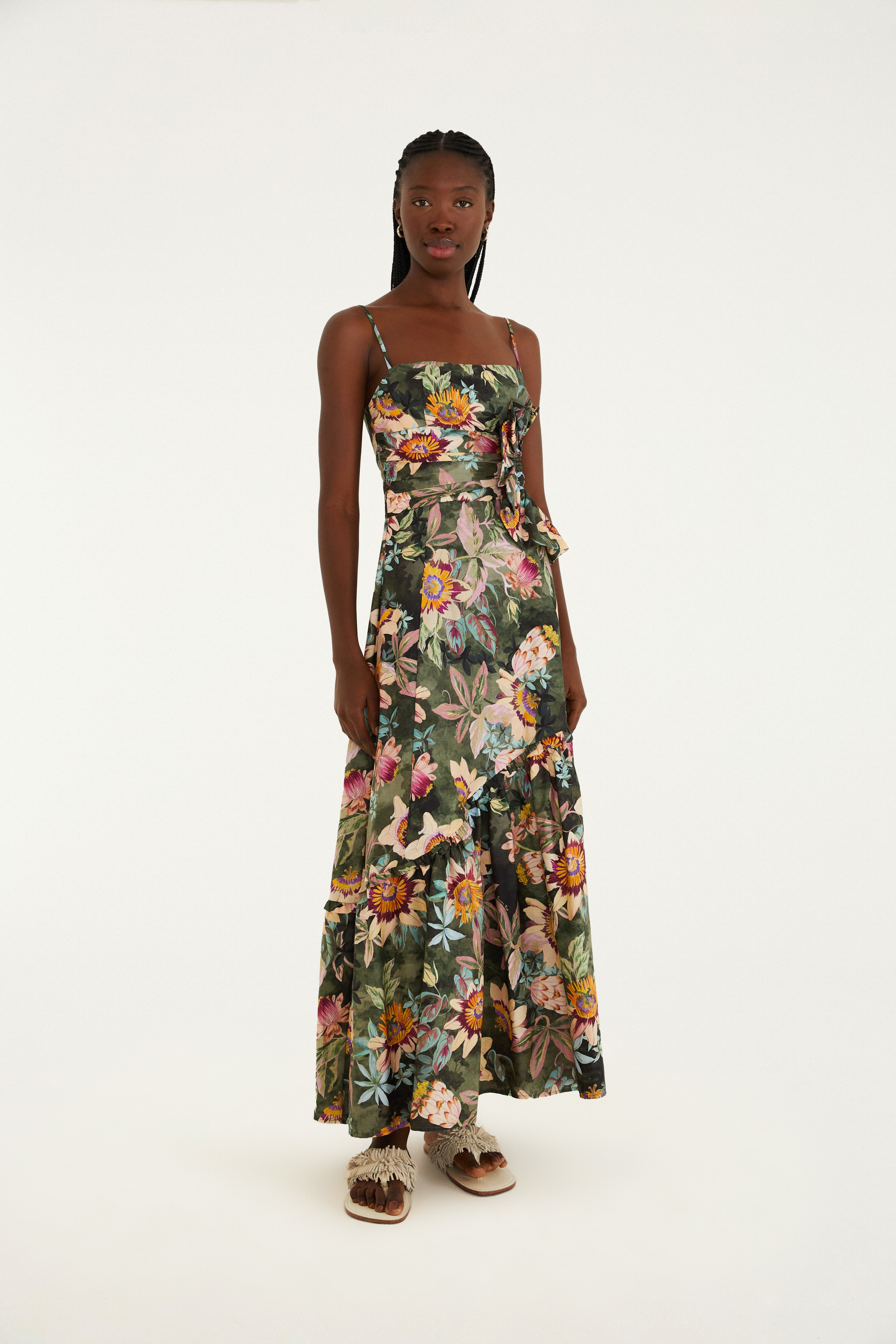 Vestido Alcinhas Estampado Floral Gracioso