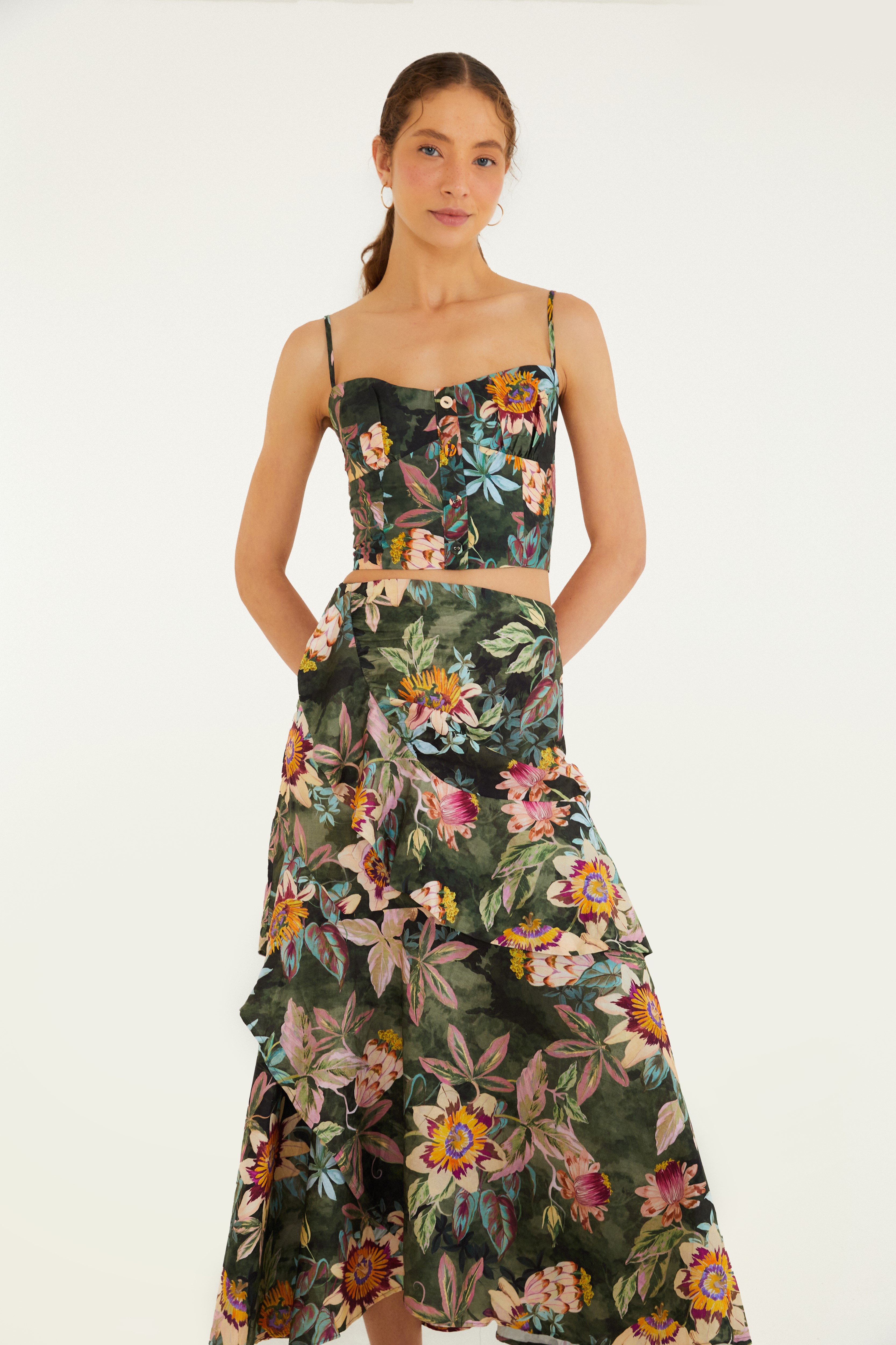 Saia Estampada Floral Gracioso