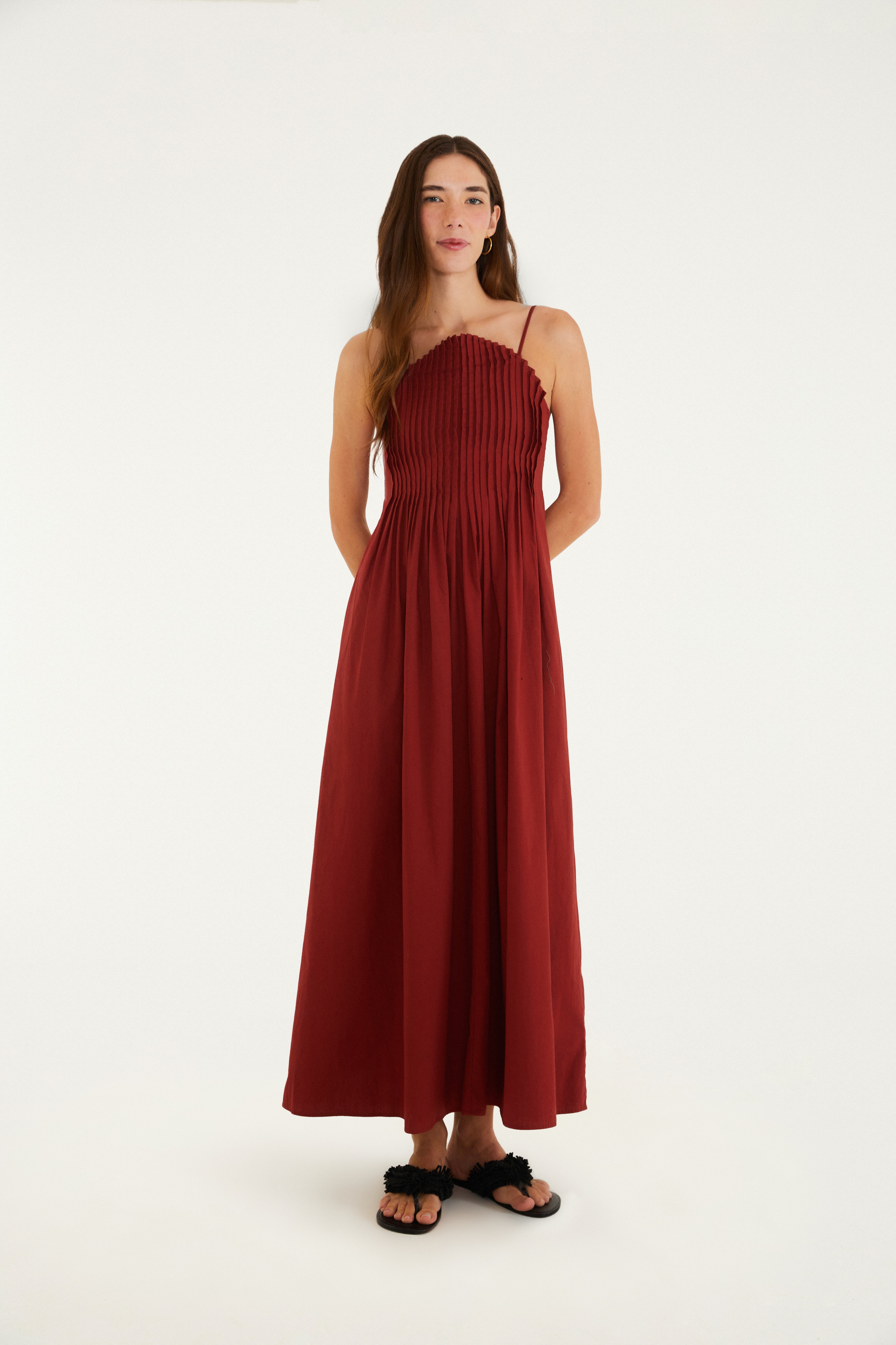 Vestido Pregas Frente