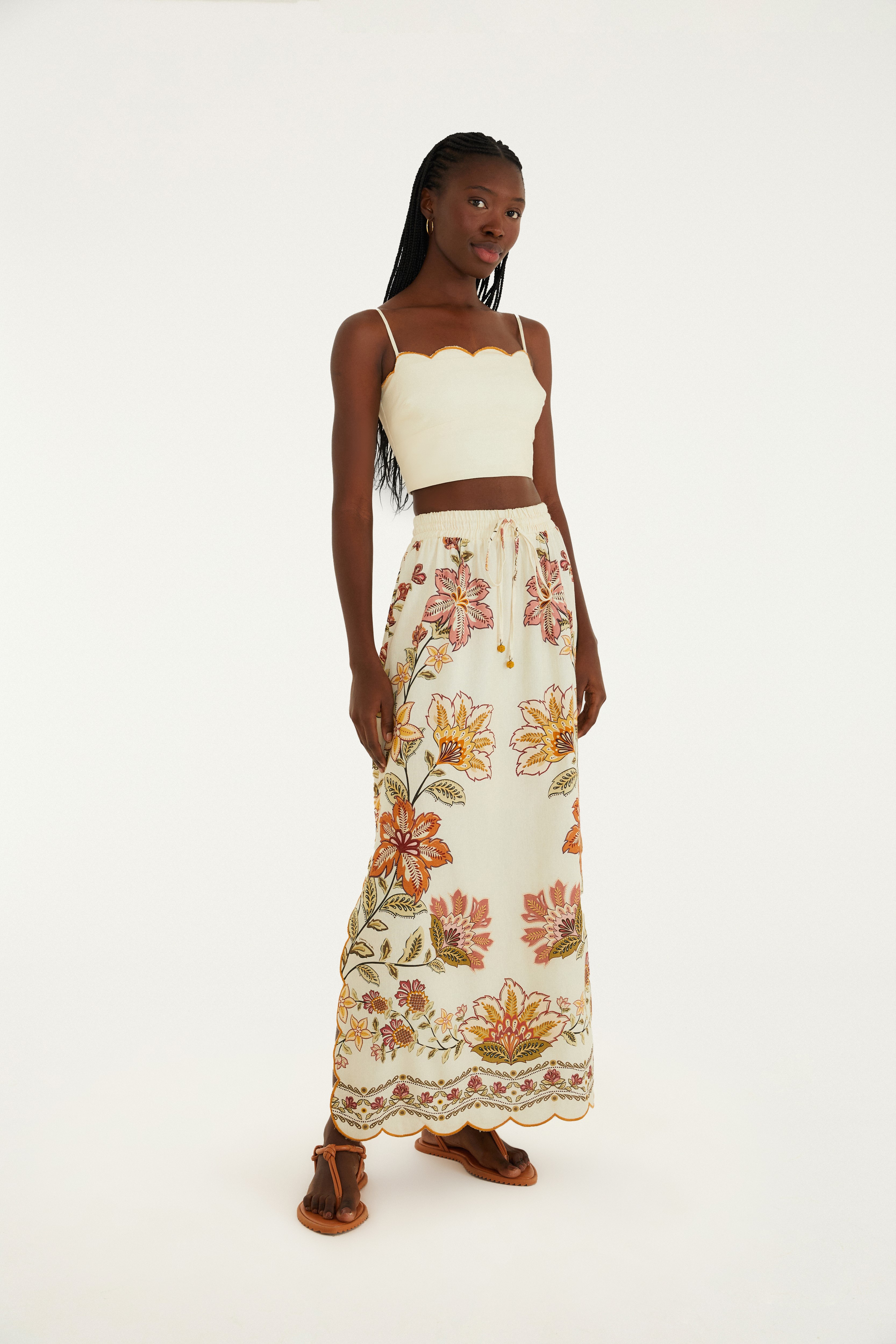 Saia Longa Estampada Floral Juliana
