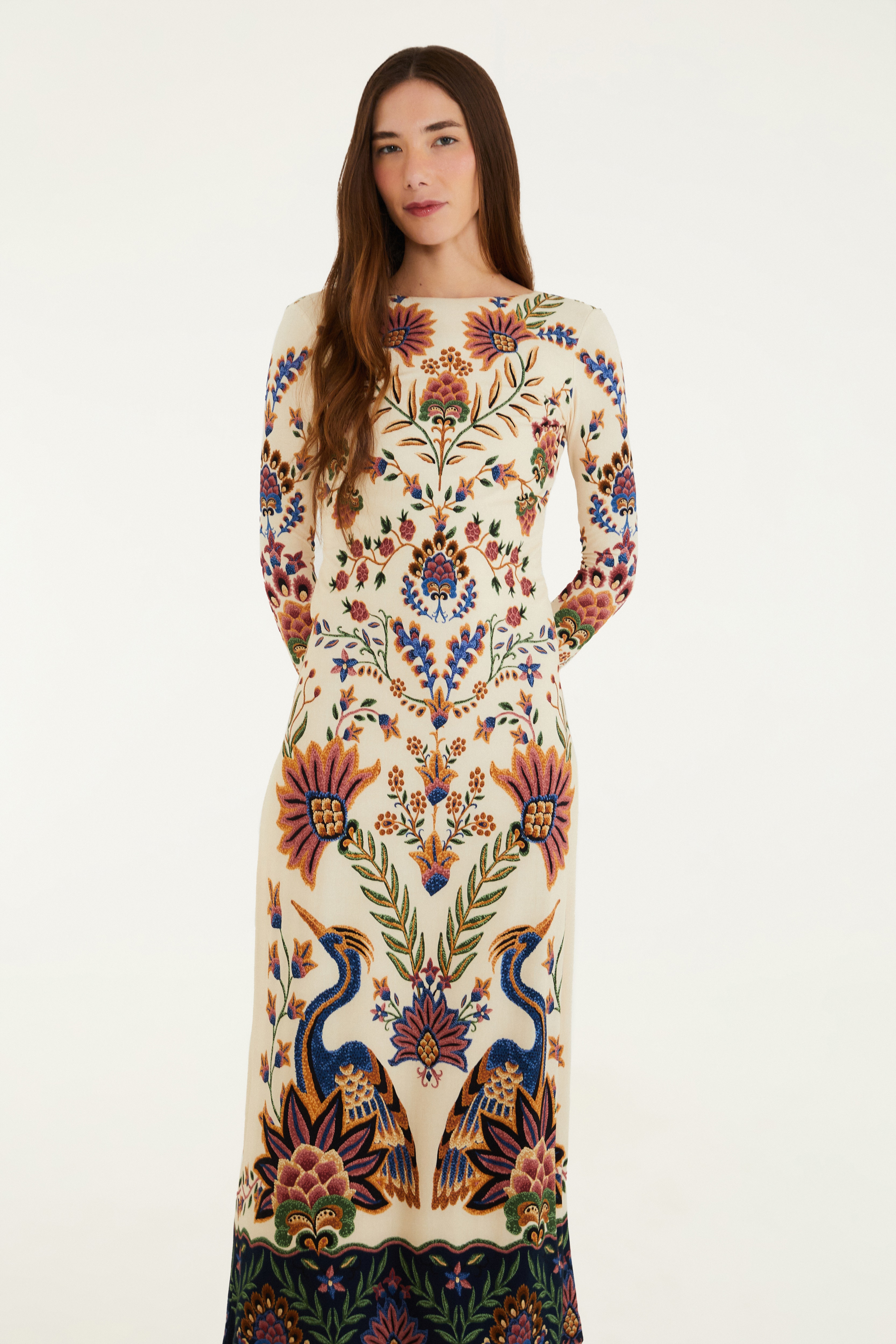 Vestido Decote u Cost Jardim Maravilhoso