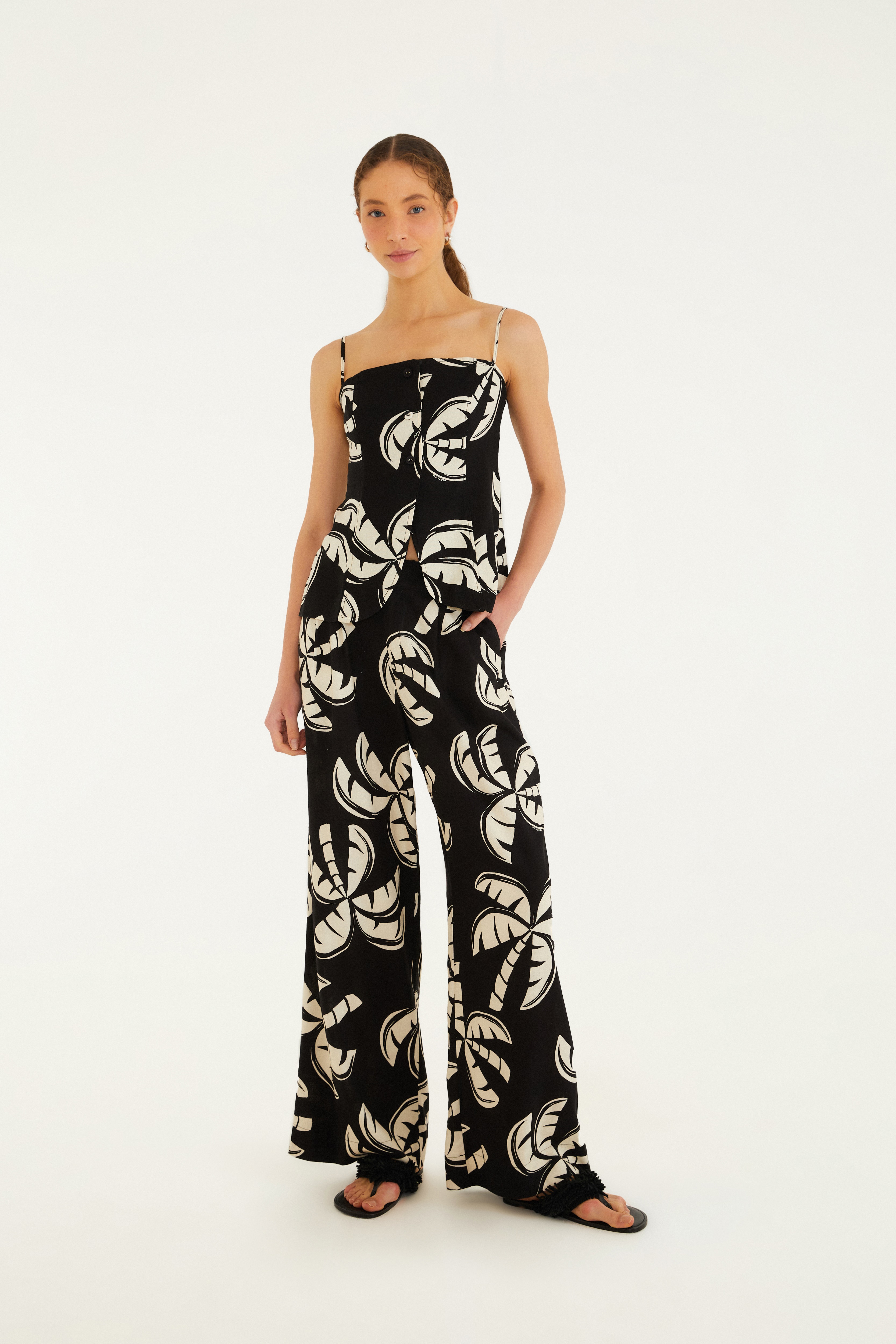 Calça Estampada Coqueirada