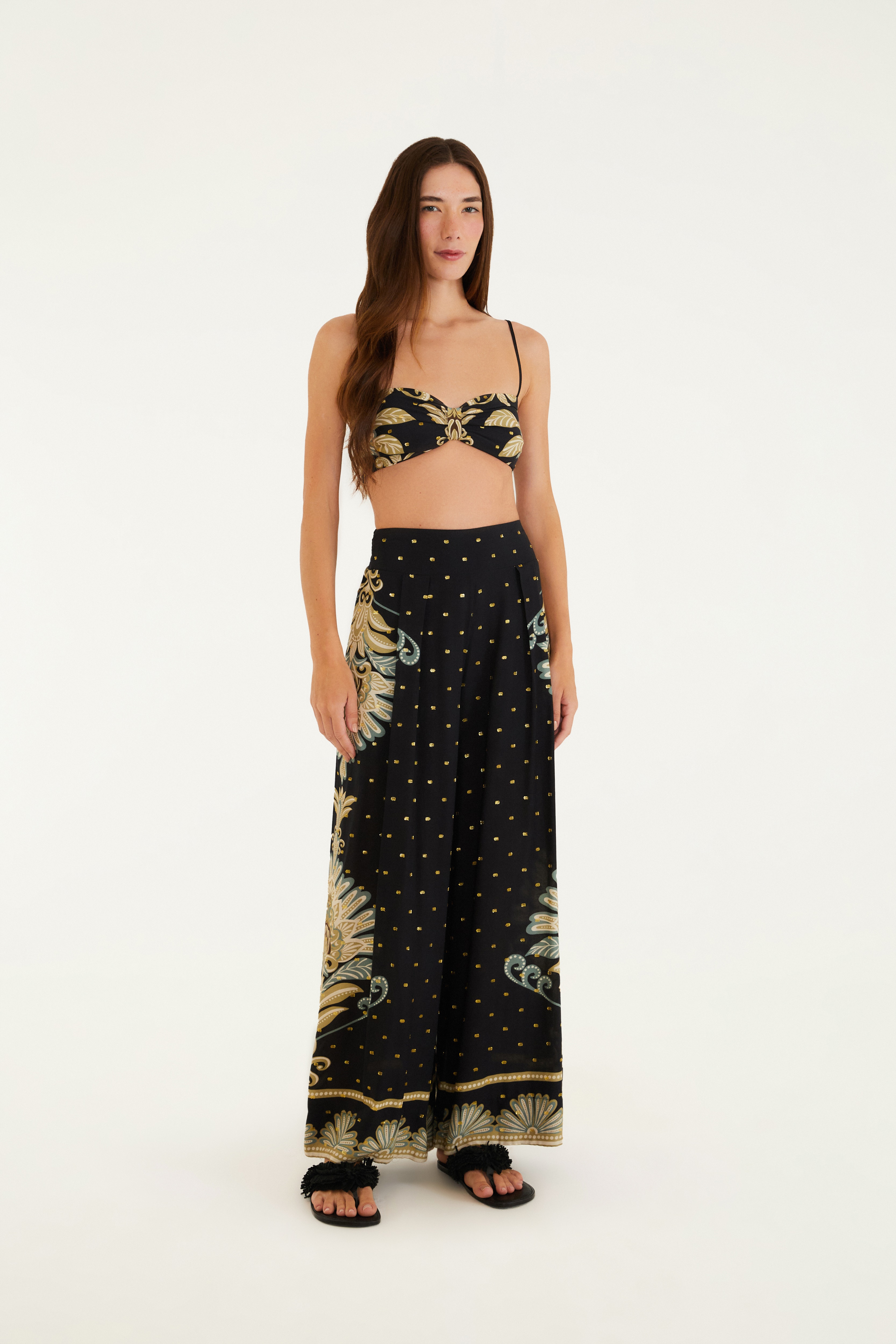 Calça Reta Estampada Geórgia