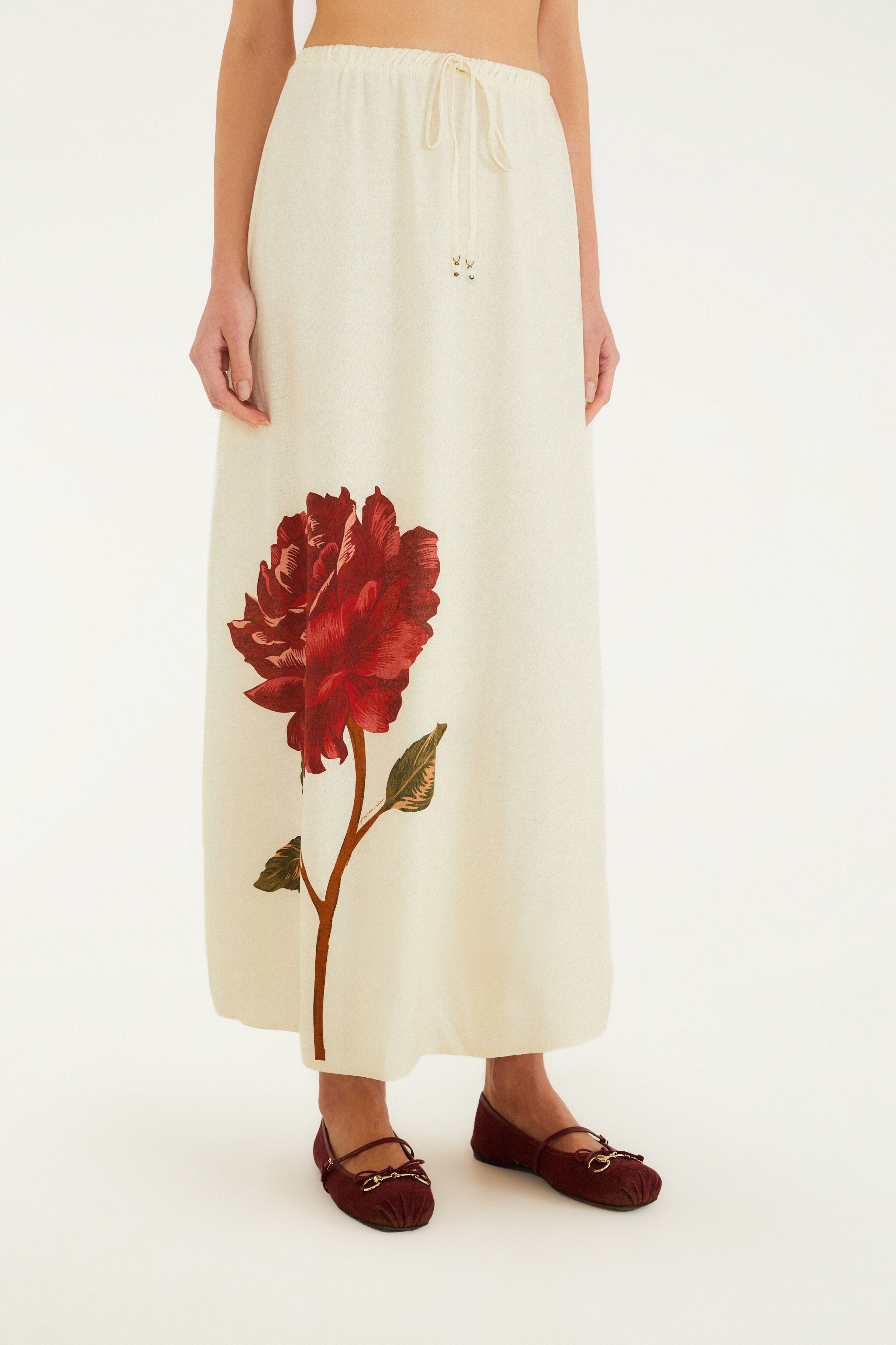 Saia Cropped Estampada Flor Rosália