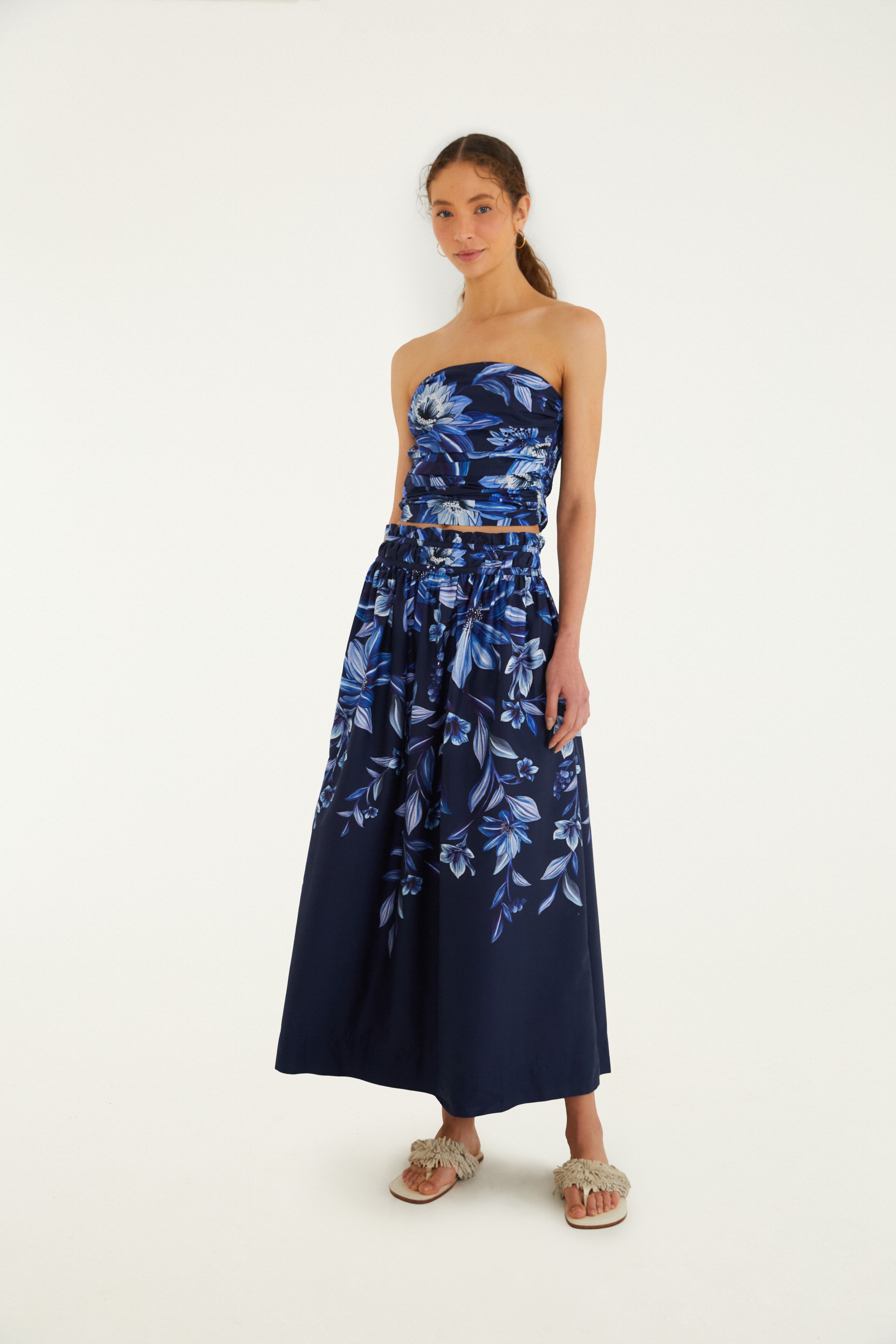 Saia Estampada Floral Tati