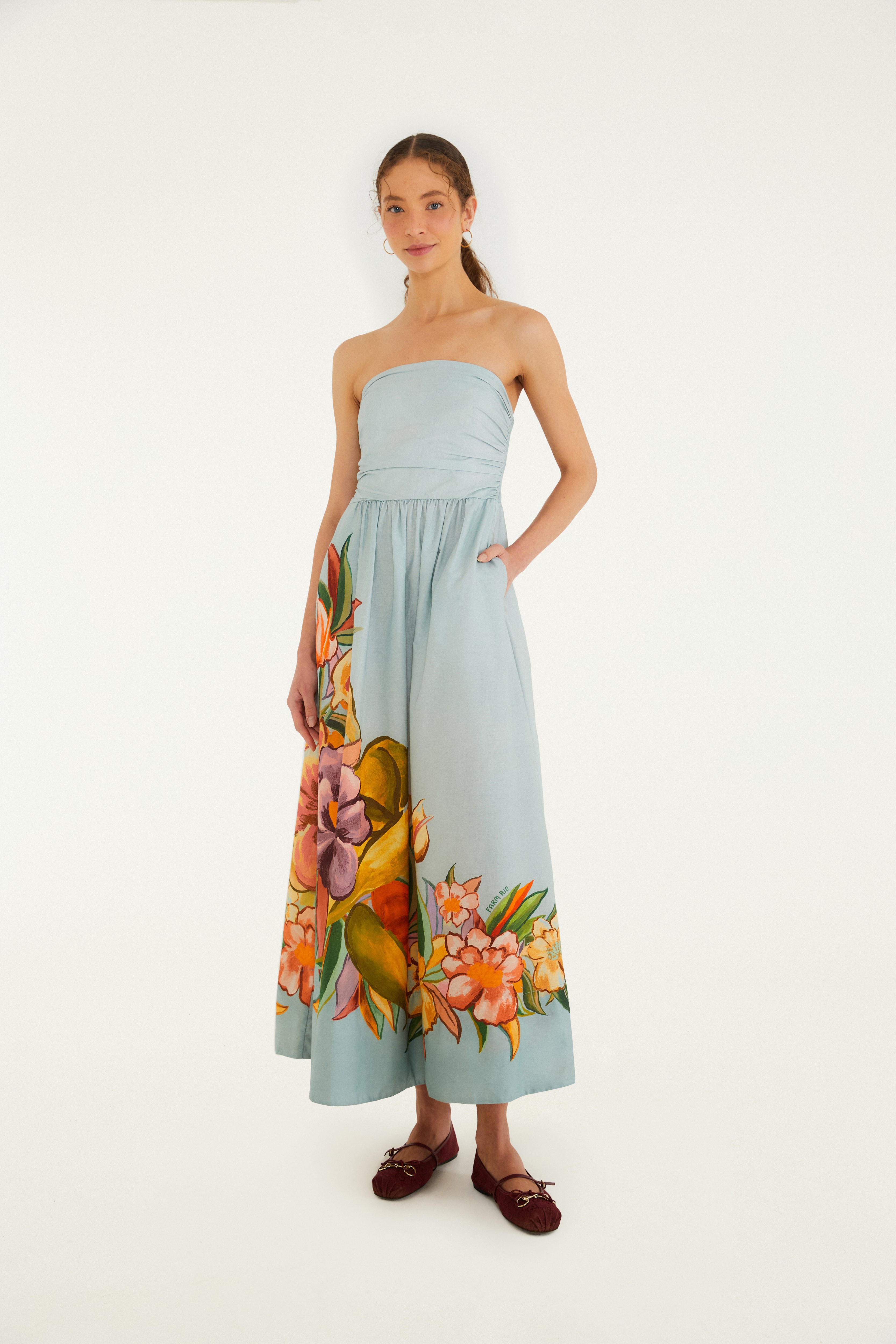 Vestido Estampado Folhagem De Inverno
