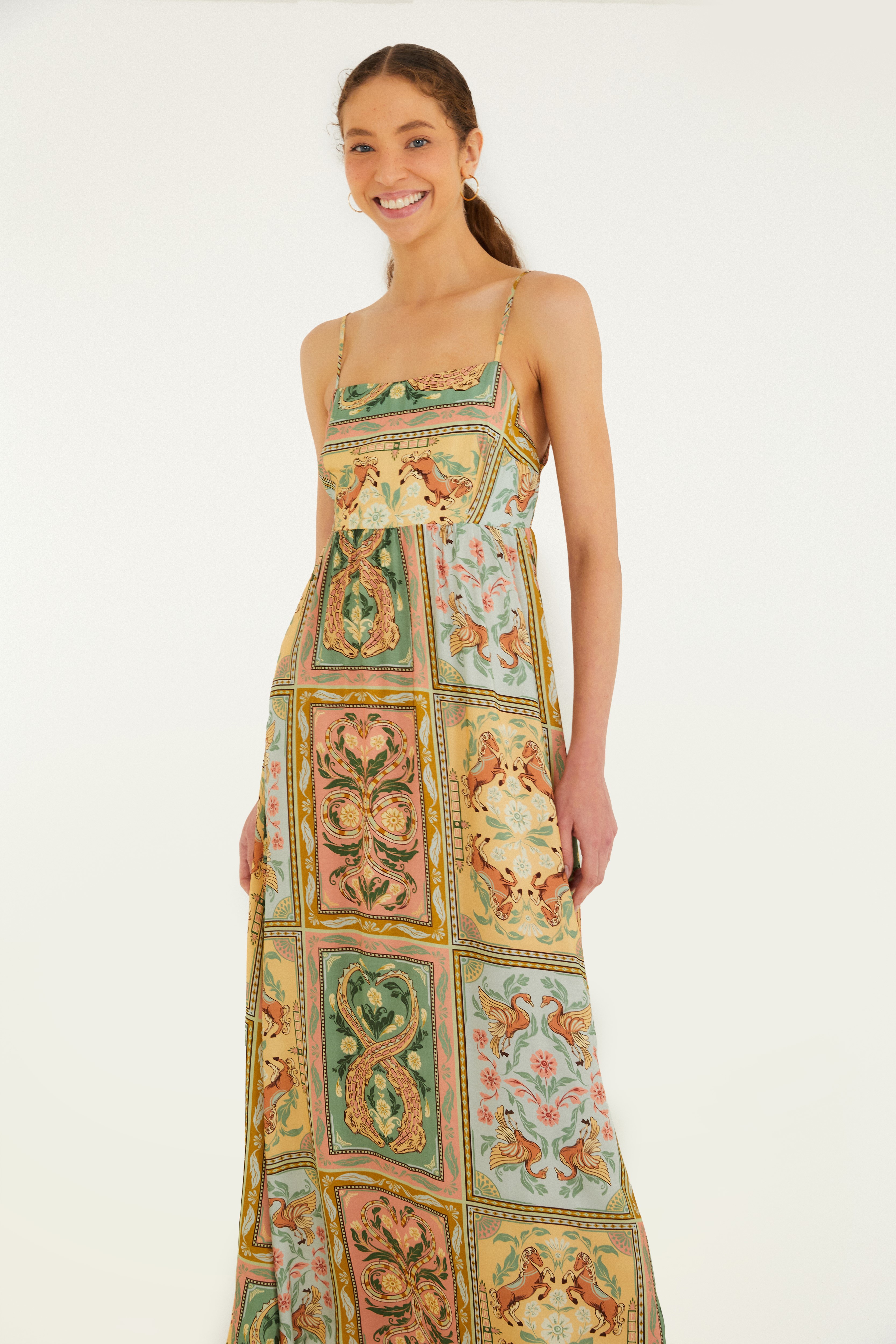Vestido Cropped Estampado Naipe Animal