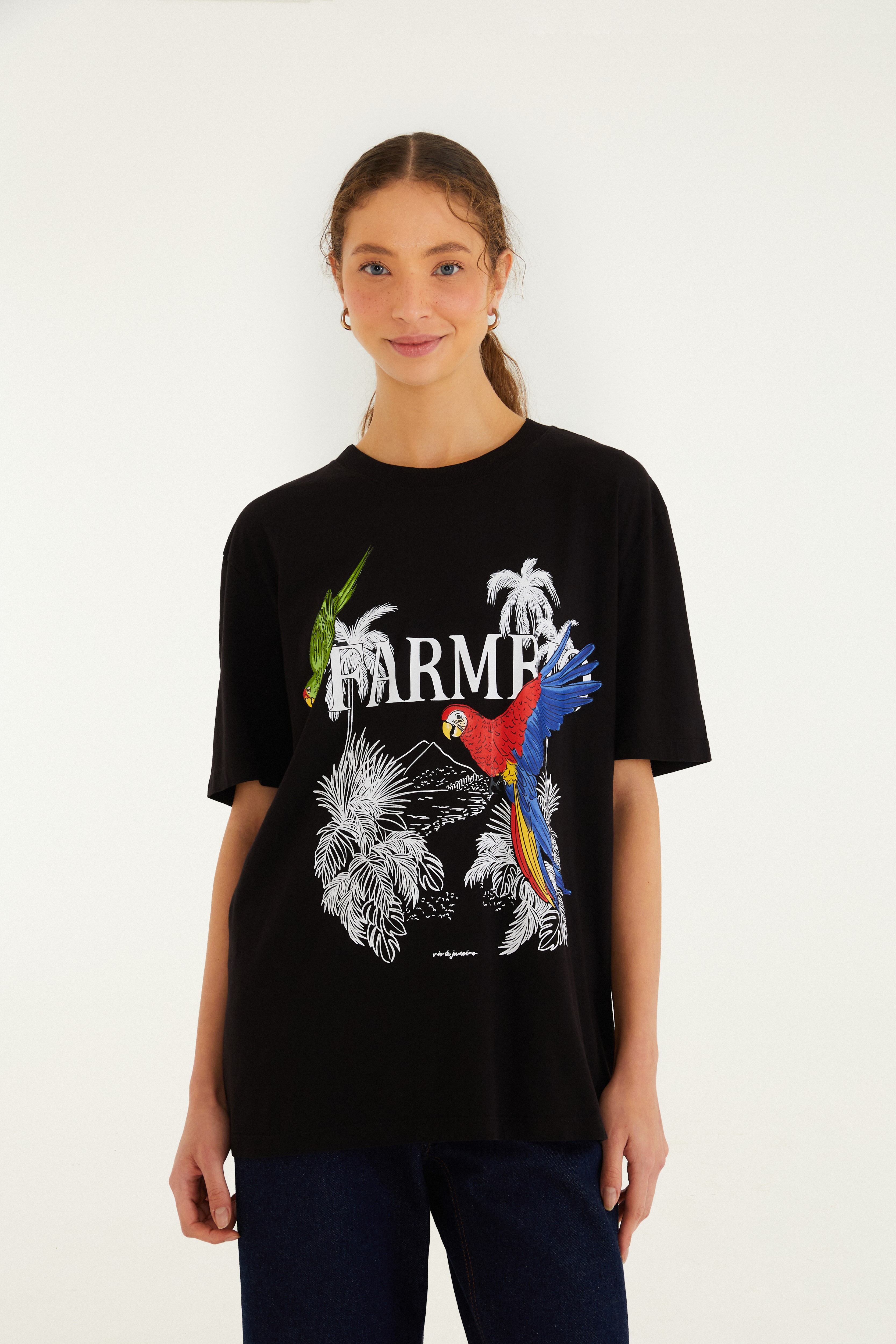 T-Shirt Media Paisagem Ipanema Preta