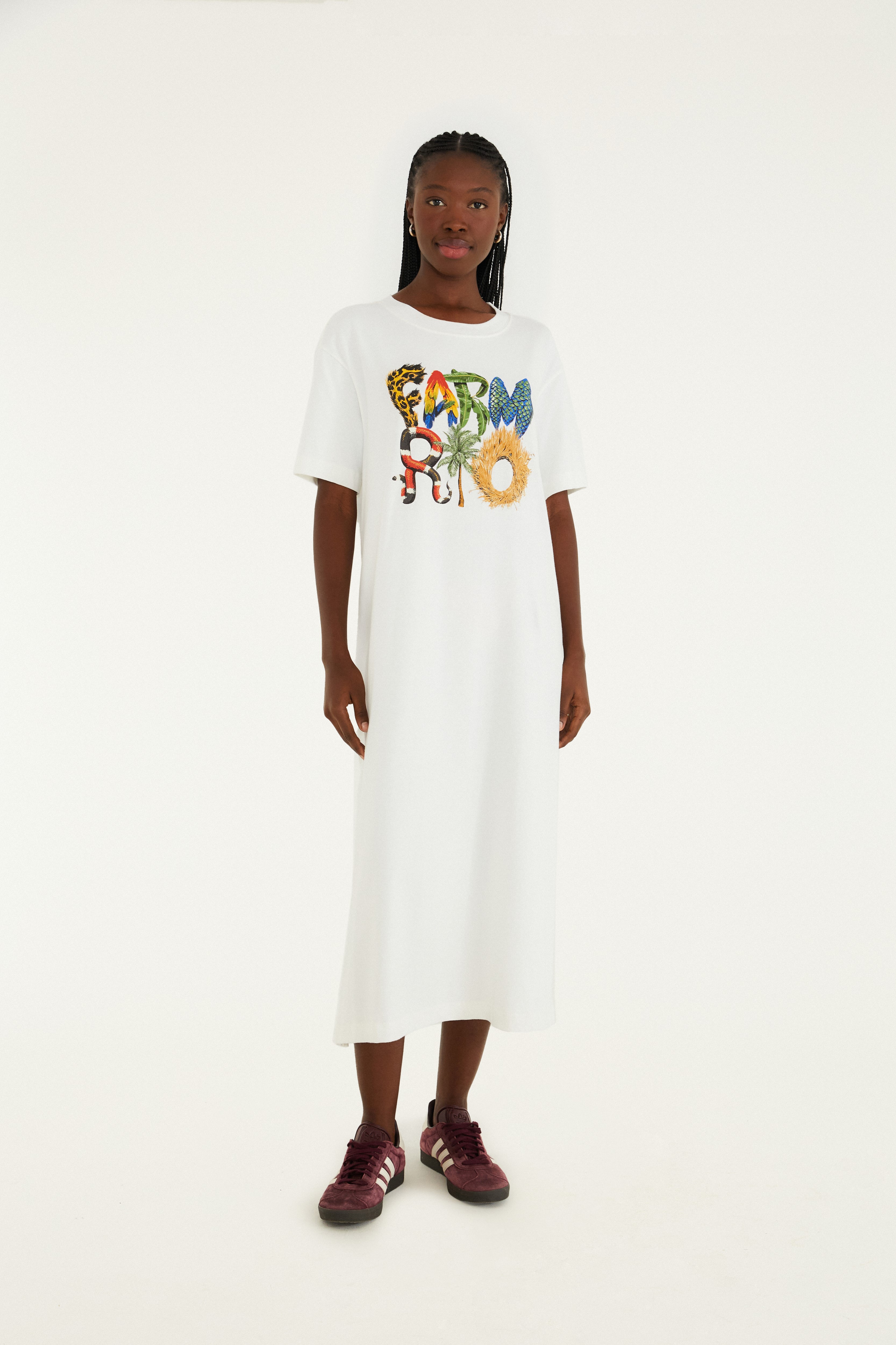 Vestido T-Shirt Cropped Farm Rio Bichos