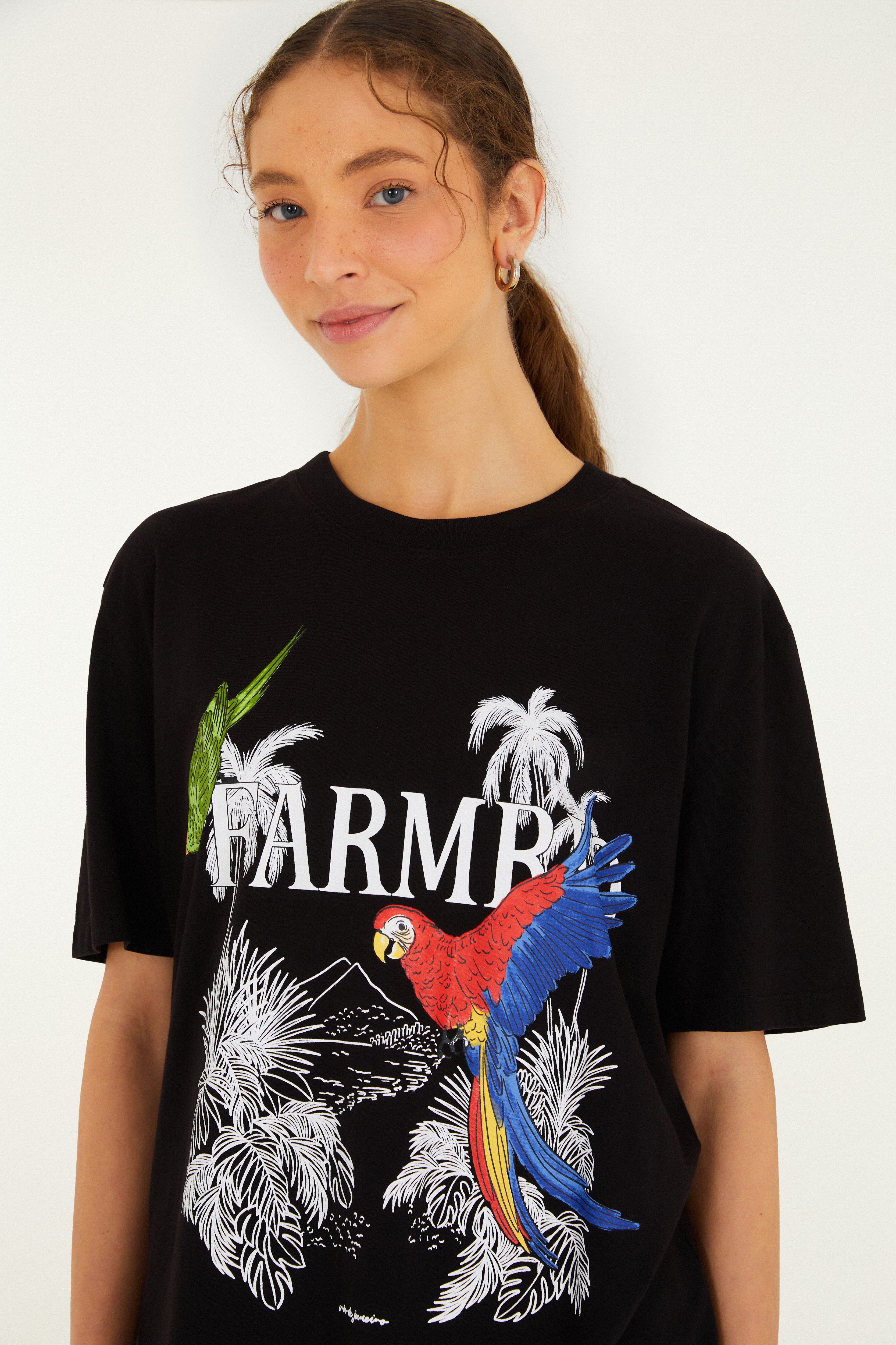 T-Shirt Media Paisagem Ipanema Preta