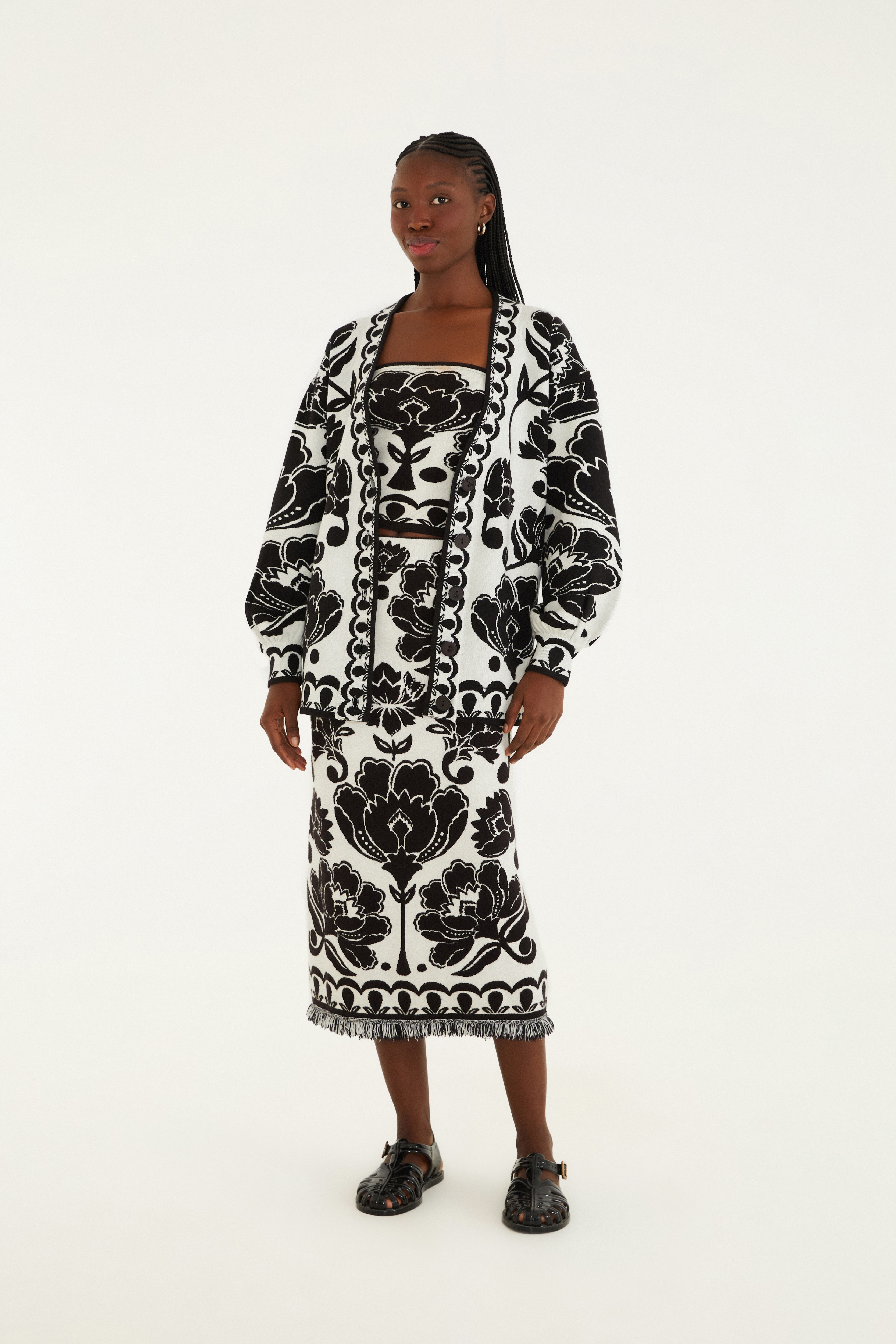 Top Tricot Floral Arabesque
